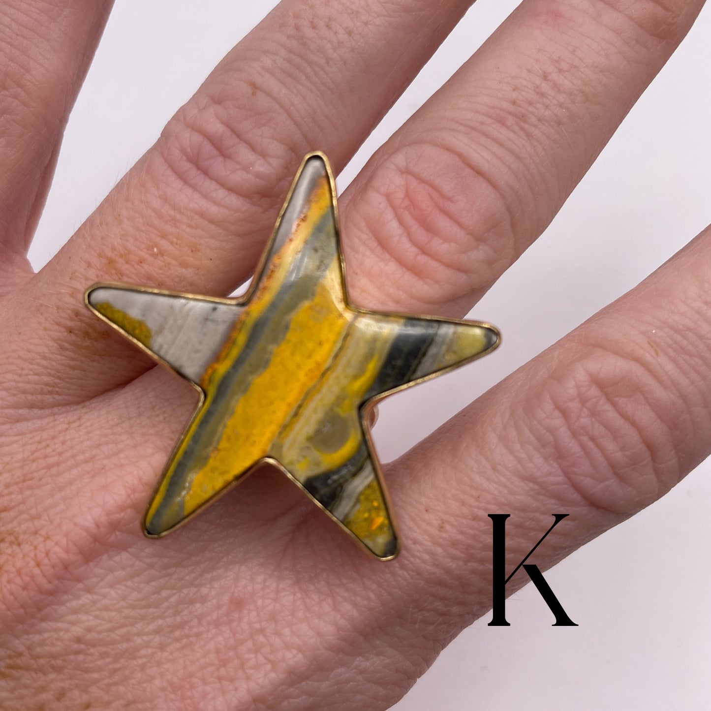 BUMBLE BEE JASPER STARR RING -=ALCHEMIA