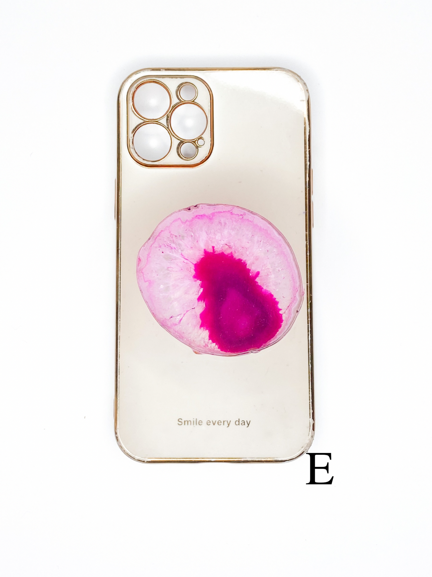 Pink Natural Raw Agate Phone Stone