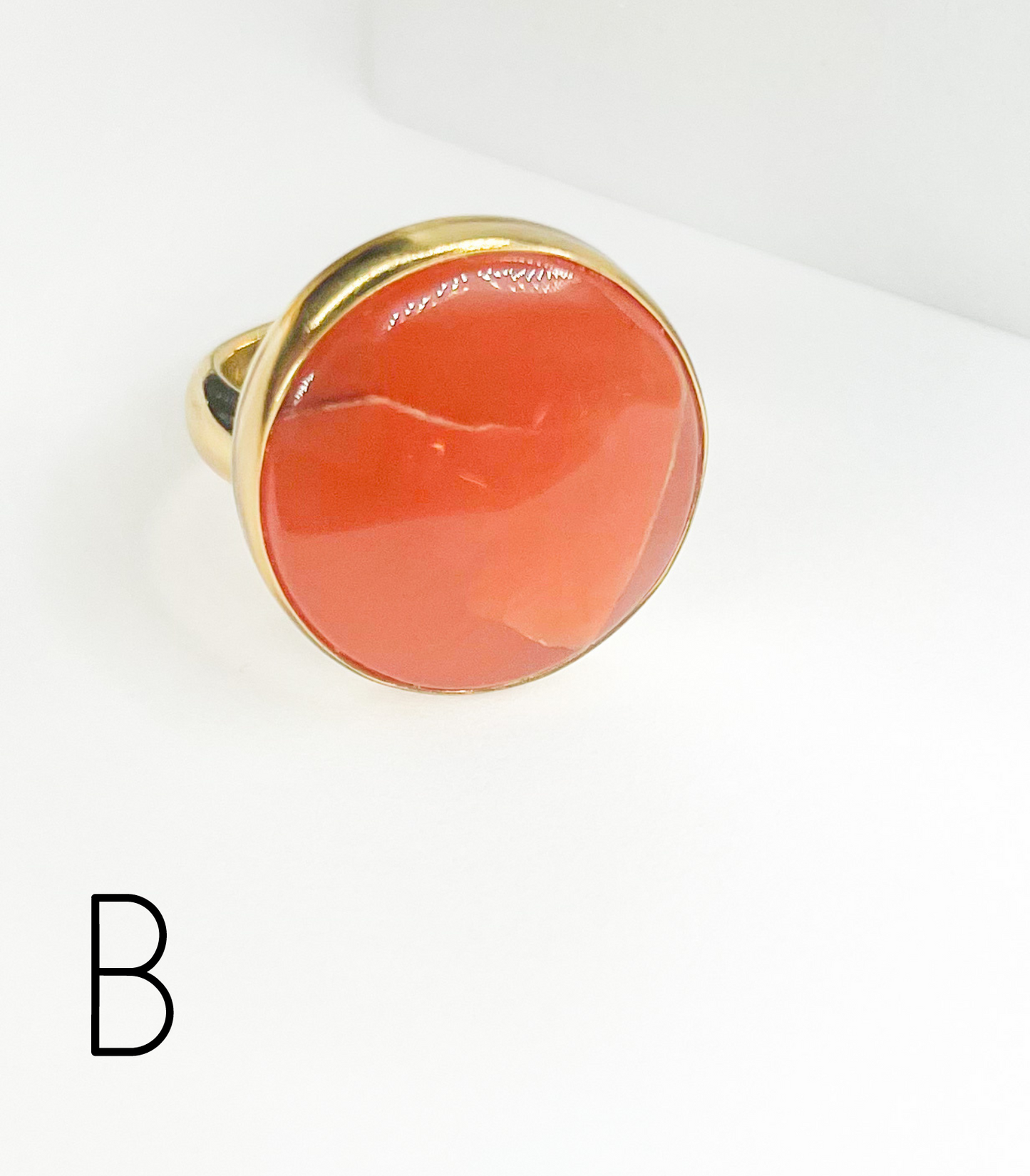 Carnelian Polka Dot Faceted Ring Mix -Alchemia