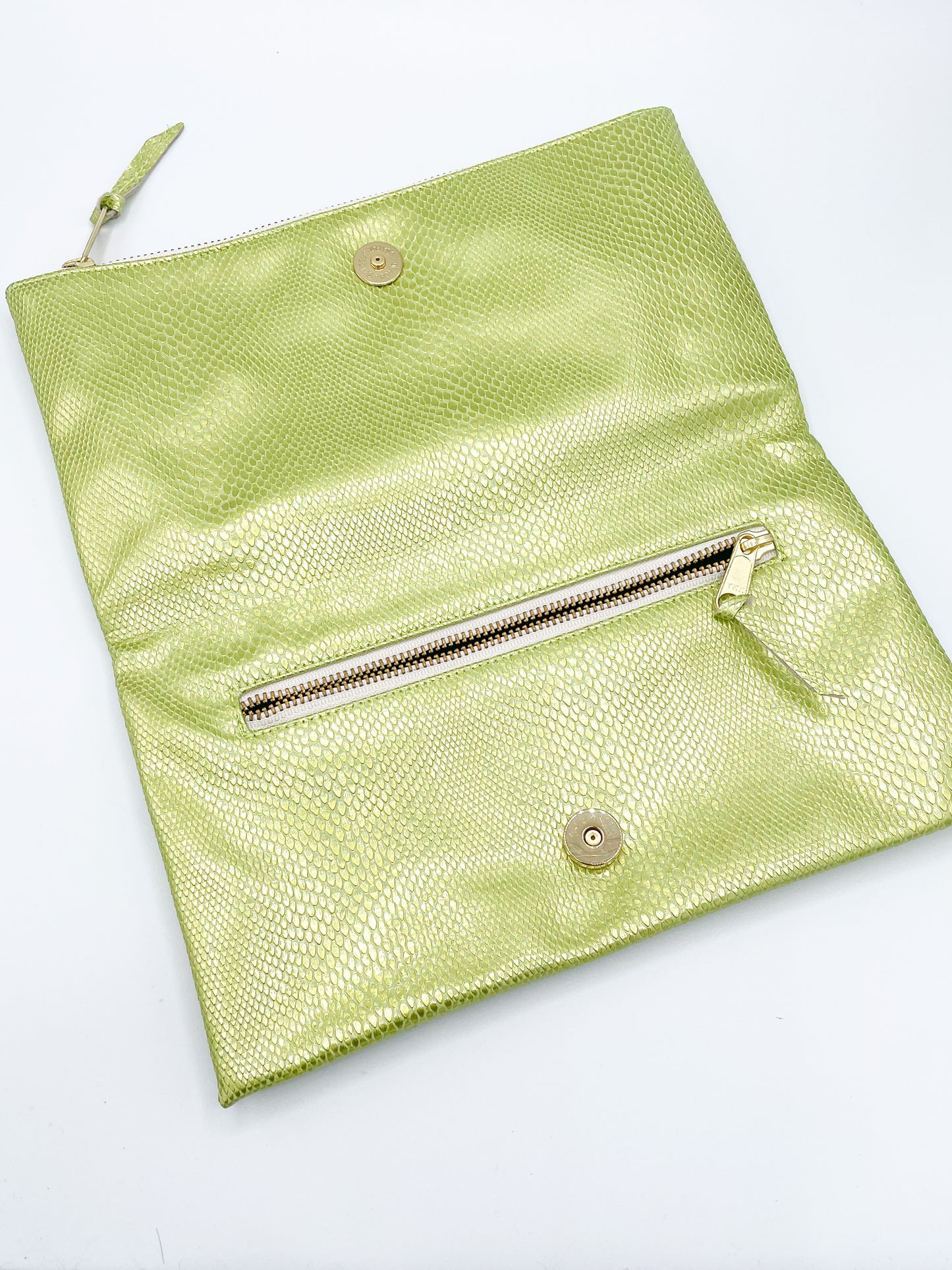 Green Stacey Kessler Clutch SNAKE PATTERN