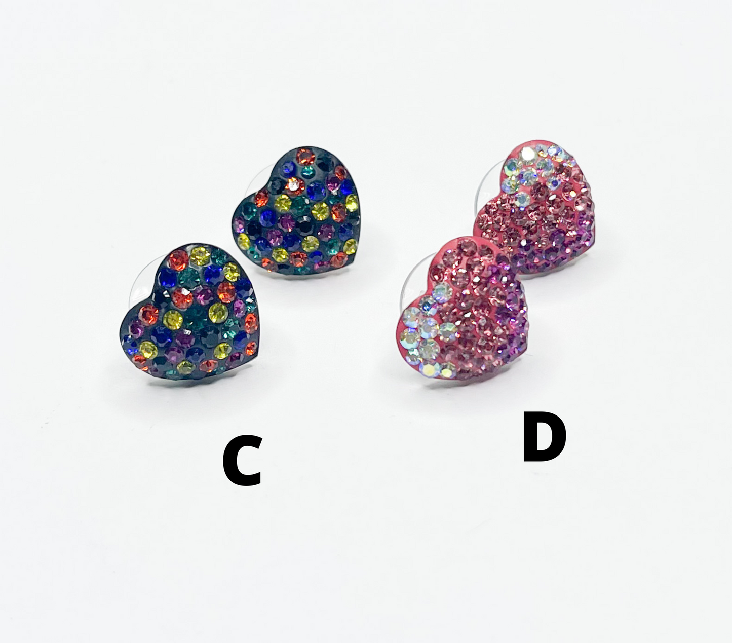 Mosaic Heart Studs-Solid Sterling Silver