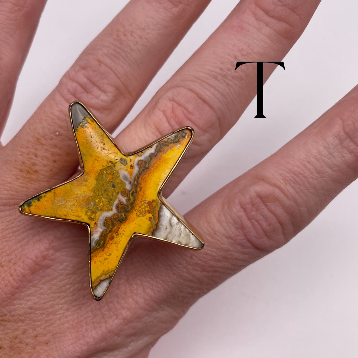 BUMBLE BEE JASPER STARR RING -=ALCHEMIA