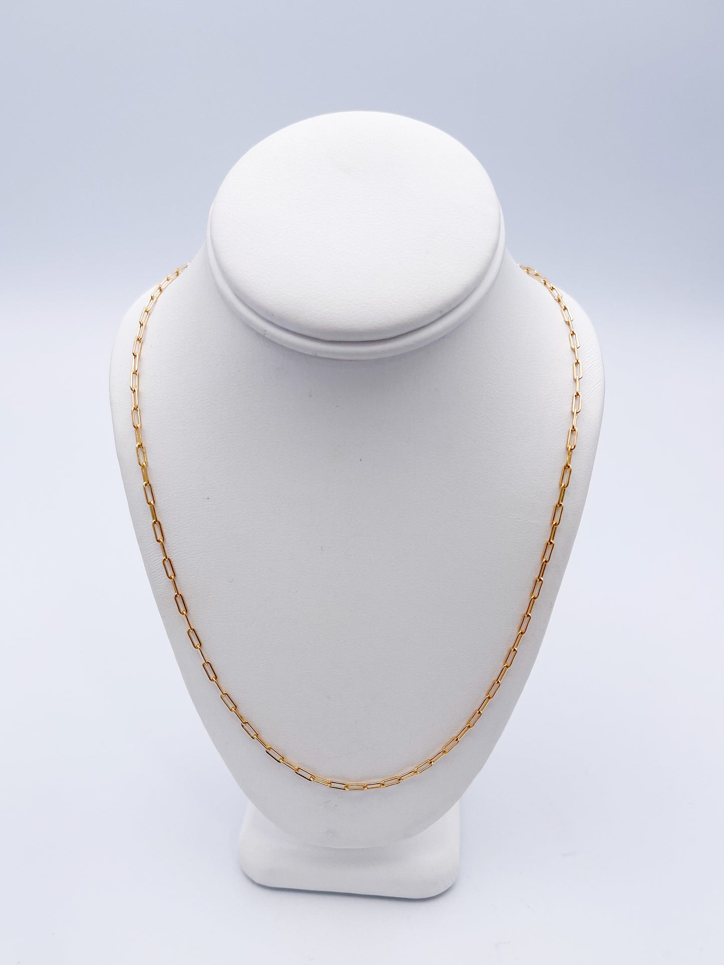 Dainty Paper Link Necklace-18k Gold Filled