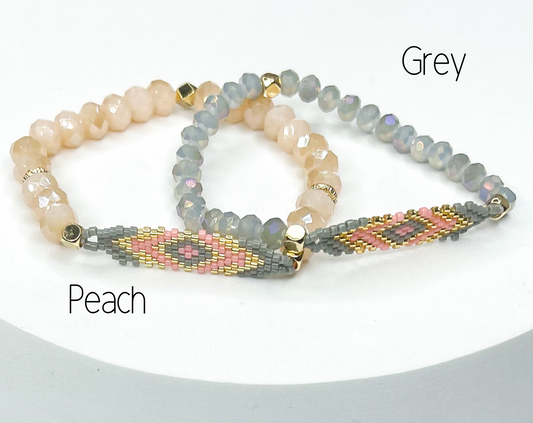Aztec Beaded Stretch Bracet-199