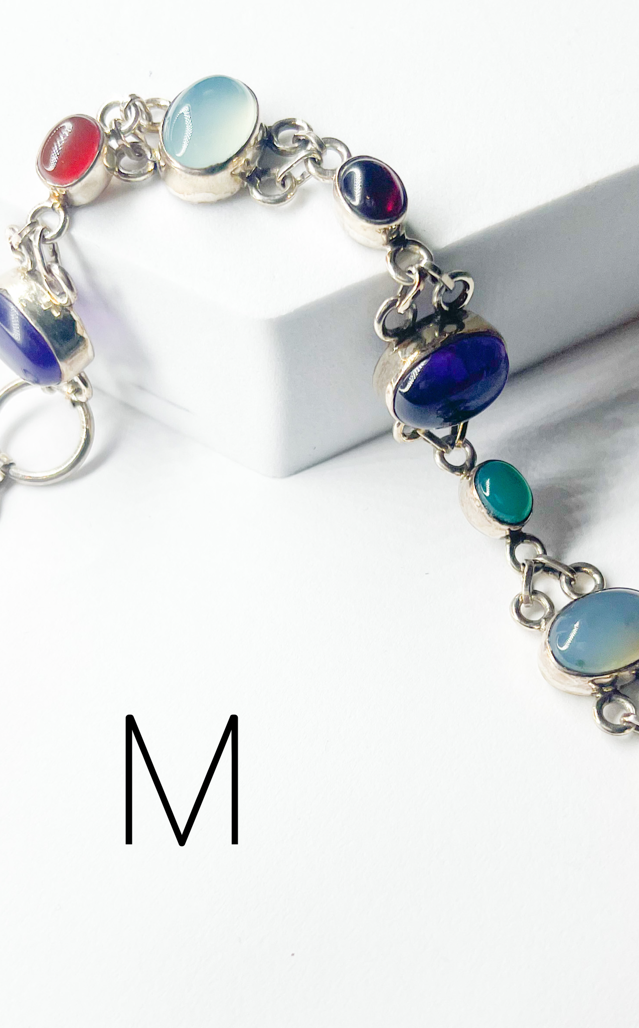 Natural Stone Bracelets - Solid Sterling Silver