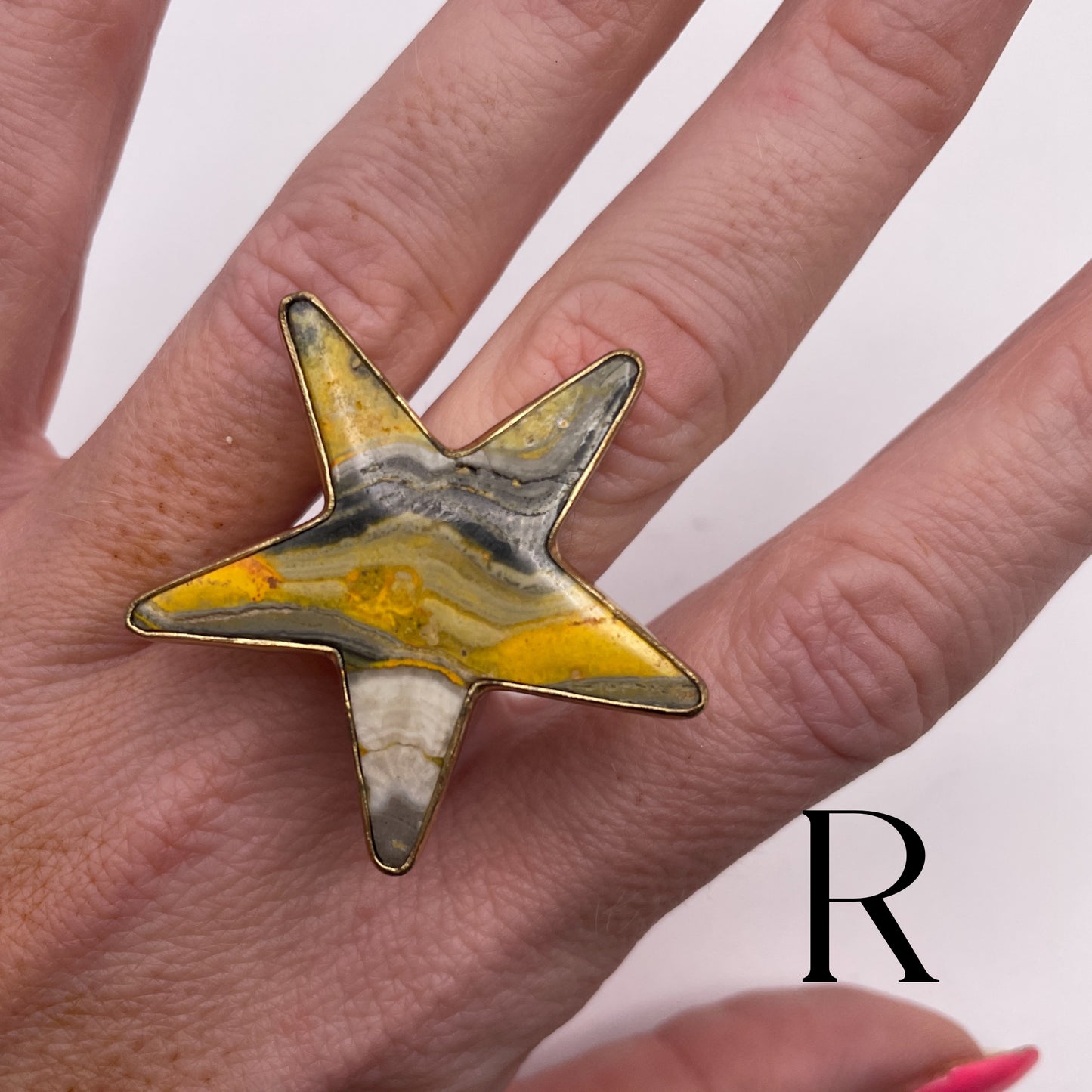 BUMBLE BEE JASPER STARR RING -=ALCHEMIA
