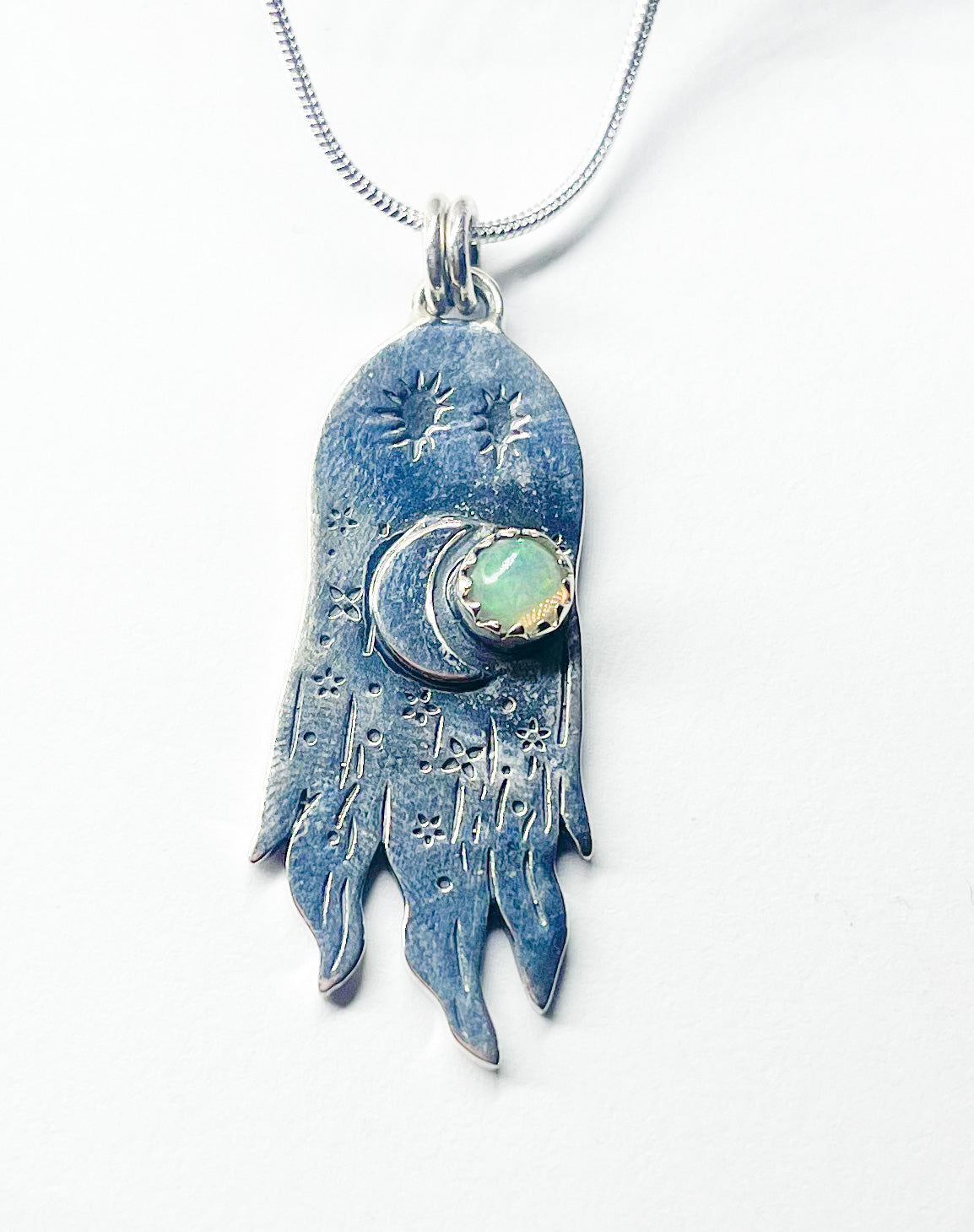 Ghost W Ethiopian Opal Pedant-Solid sterling silver