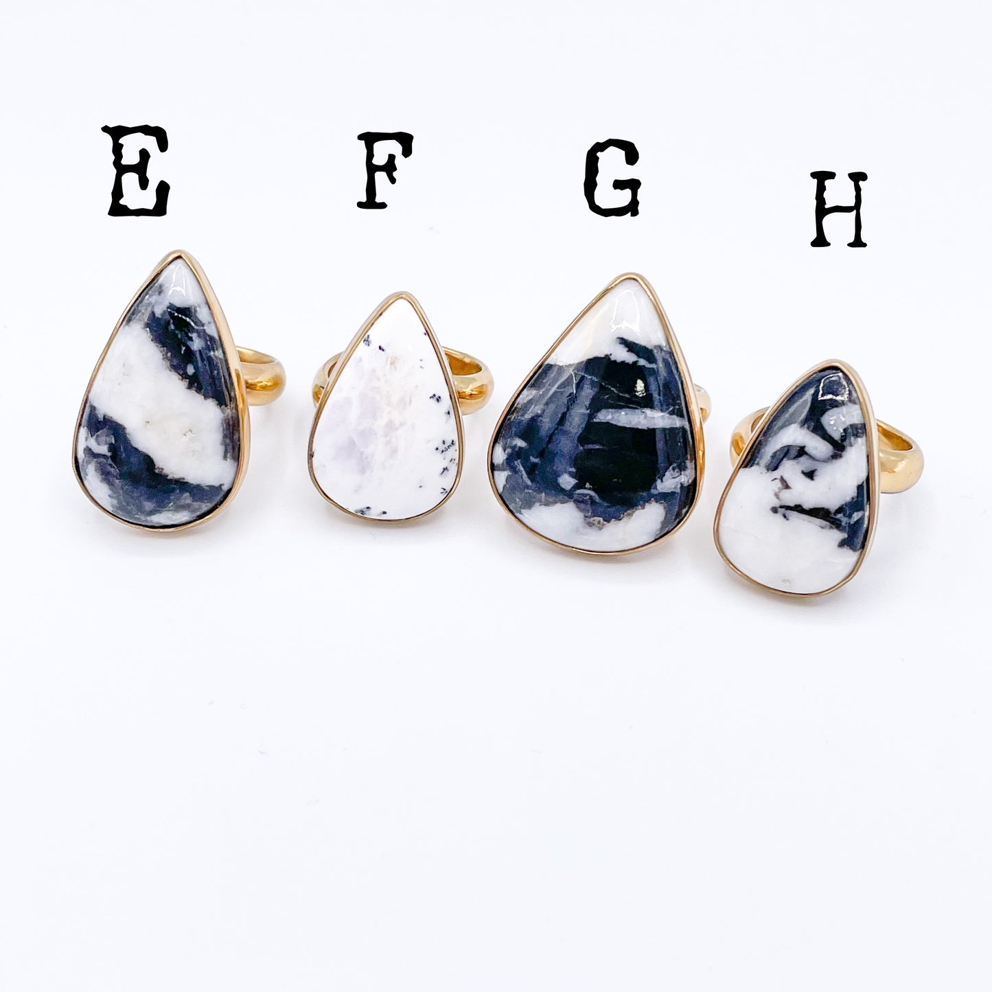 Black & White Agate Rings - Alchemia