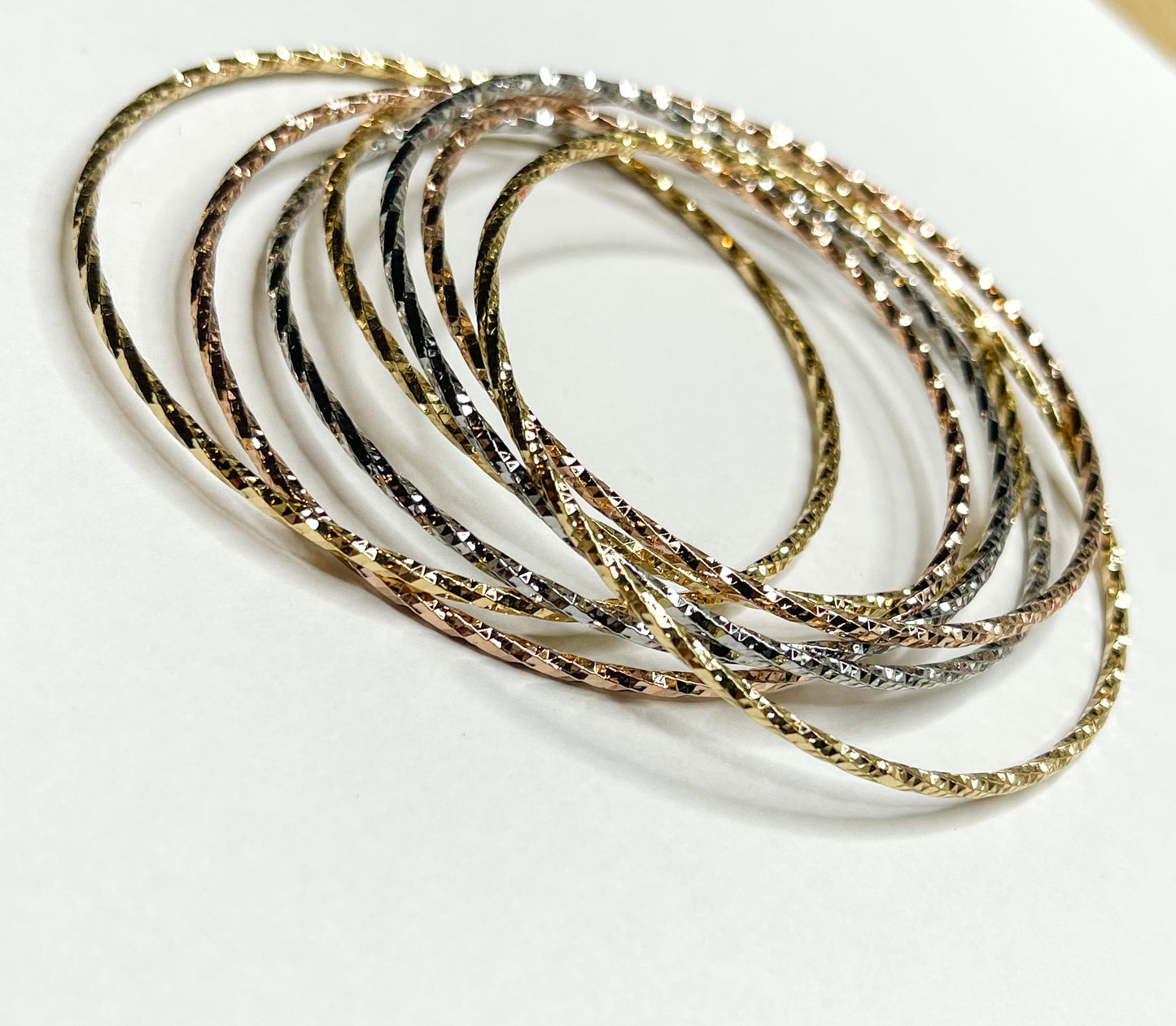 Diamond Cut Semanario Bangle - 18k Gold Filled