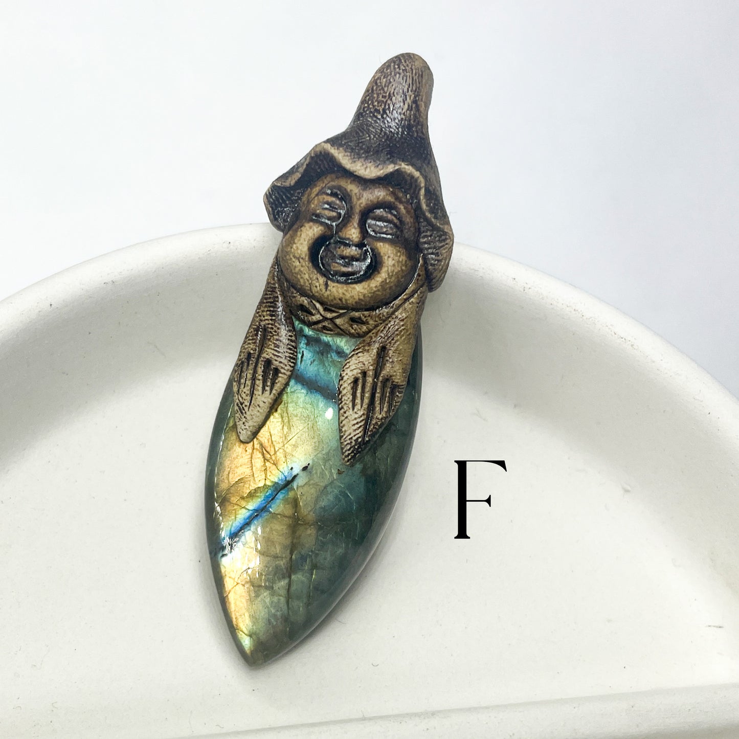 Face Labradorite Clay Pendants