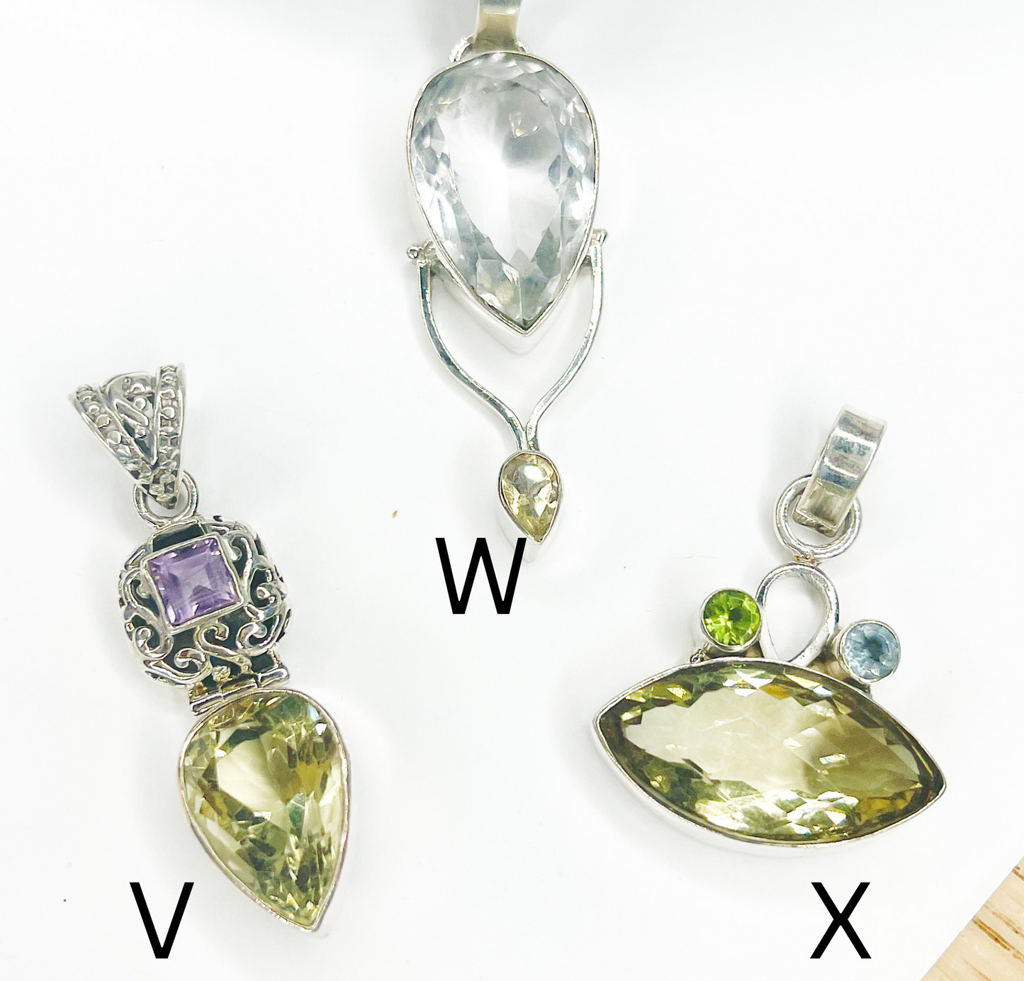 Citrine Pendant Mix-Solid Sterling Silver