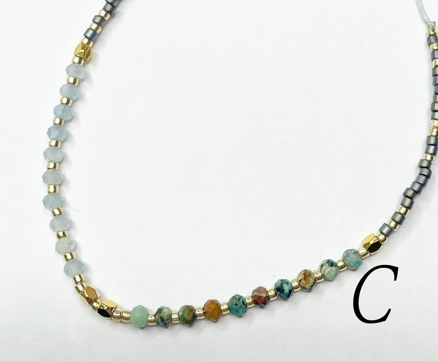 Natural Stone Japanese Seed Beads Miyuki - Bolo Bracelet