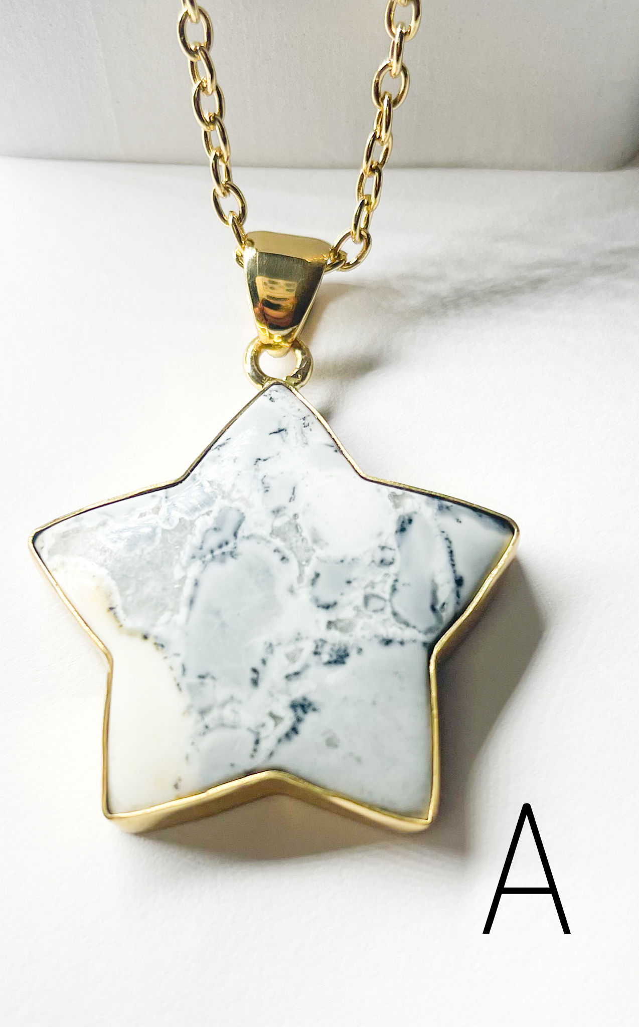 White Malagano Jasper White Starz Pendant-Alchemia