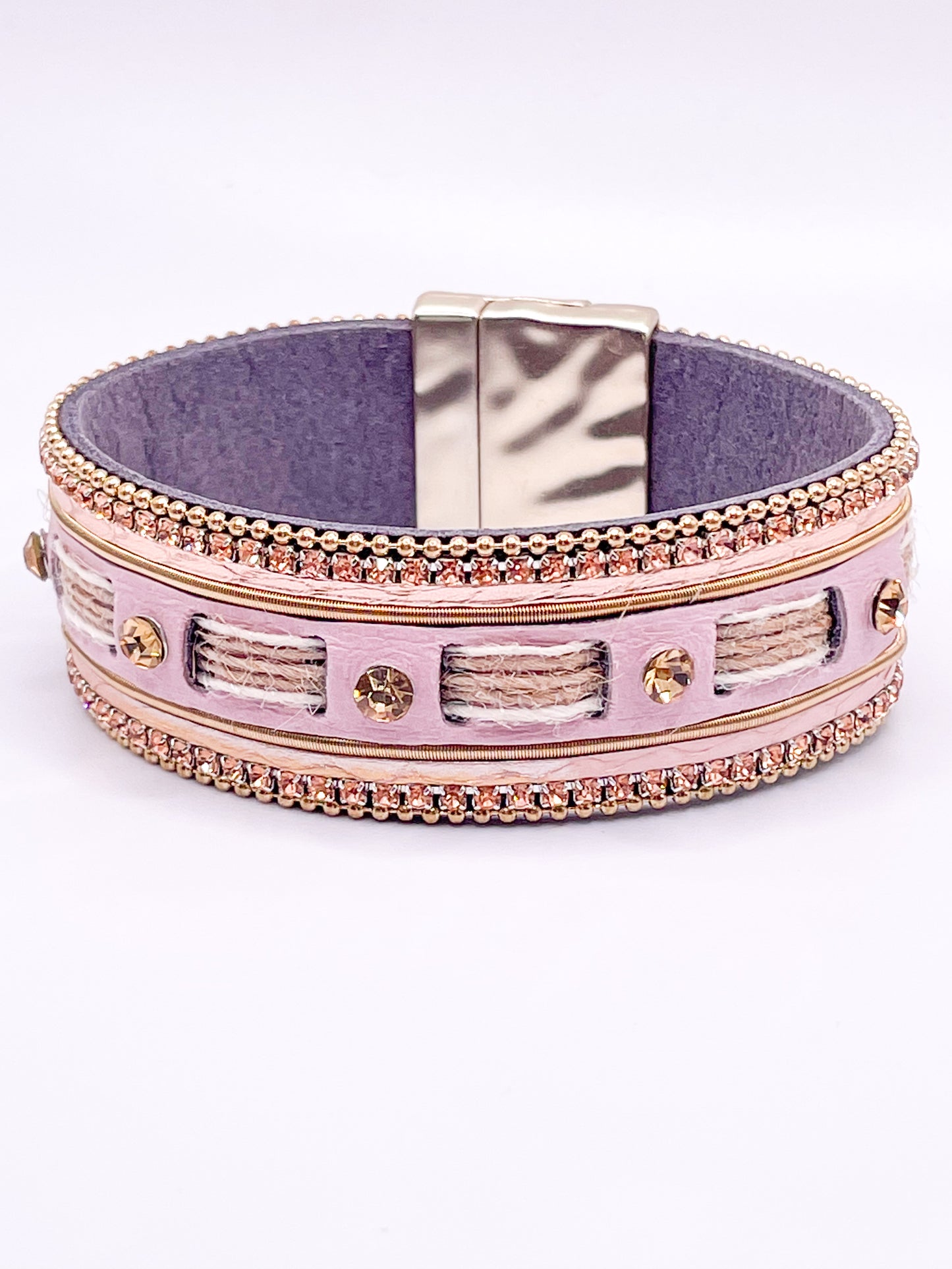 Single Stud Twine Wrap - Leather