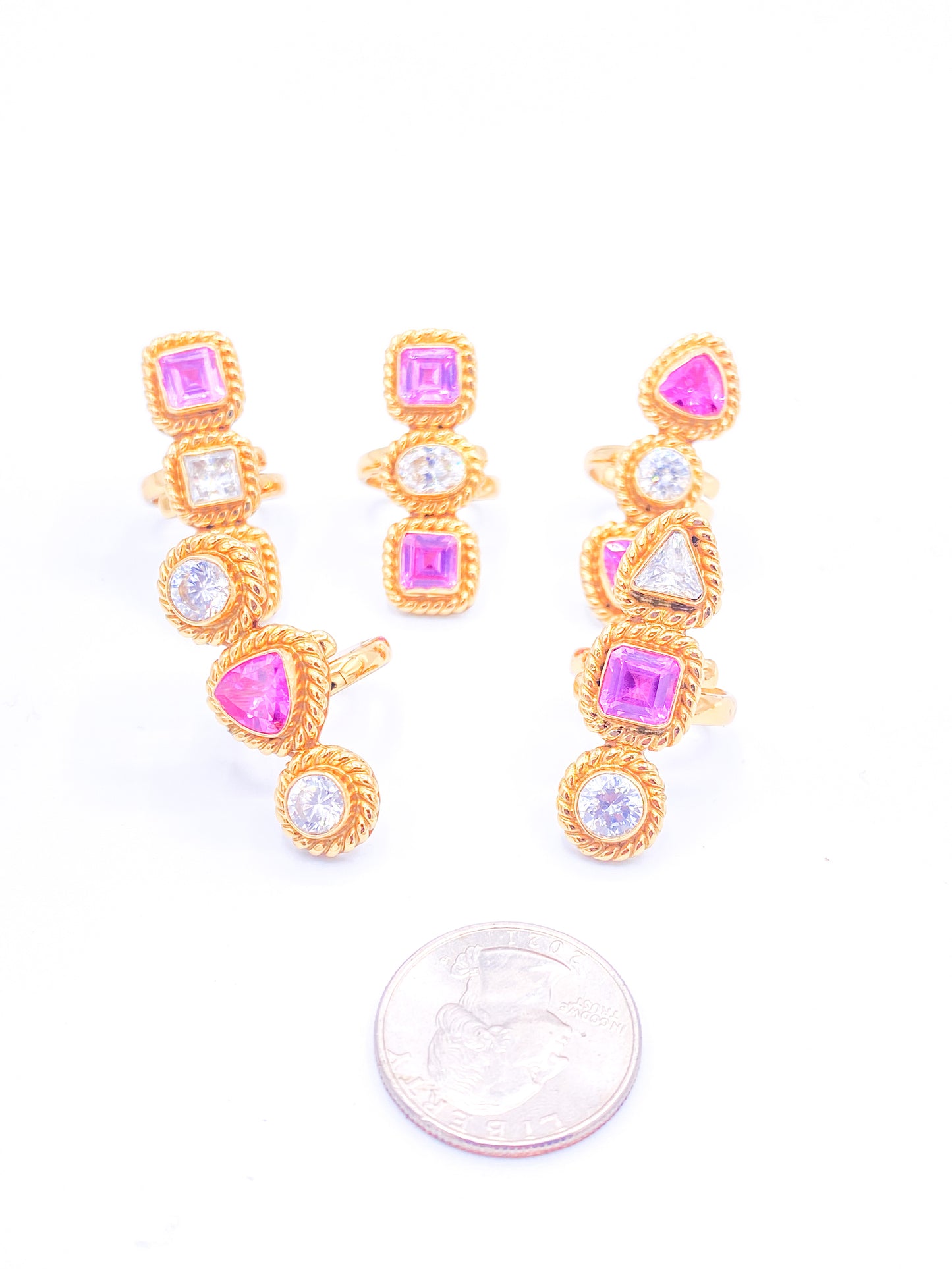 Pink Sapphire and CZ Crawler - Alchemia