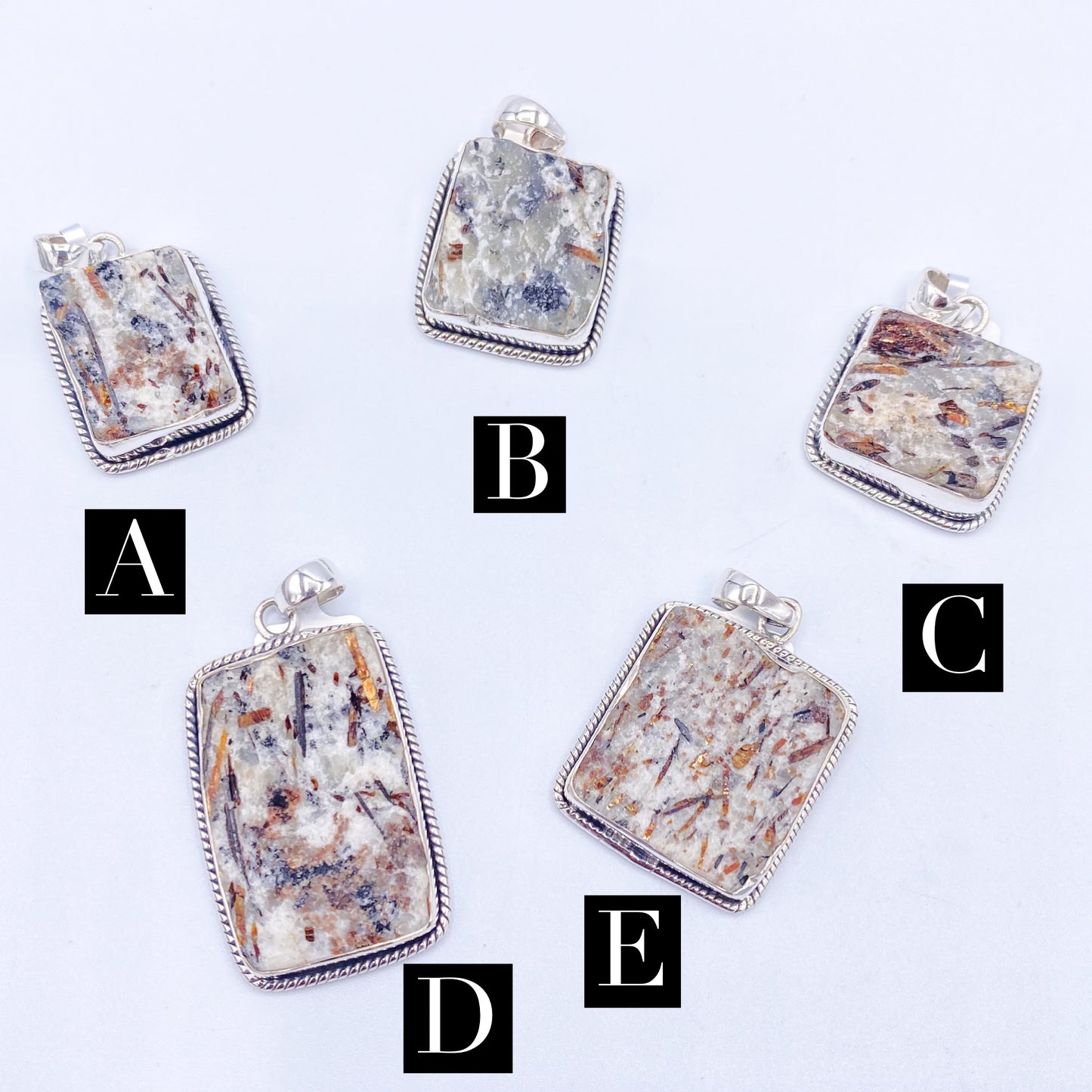 Astrophyllite Pendant Variety - Solid Sterling Silver