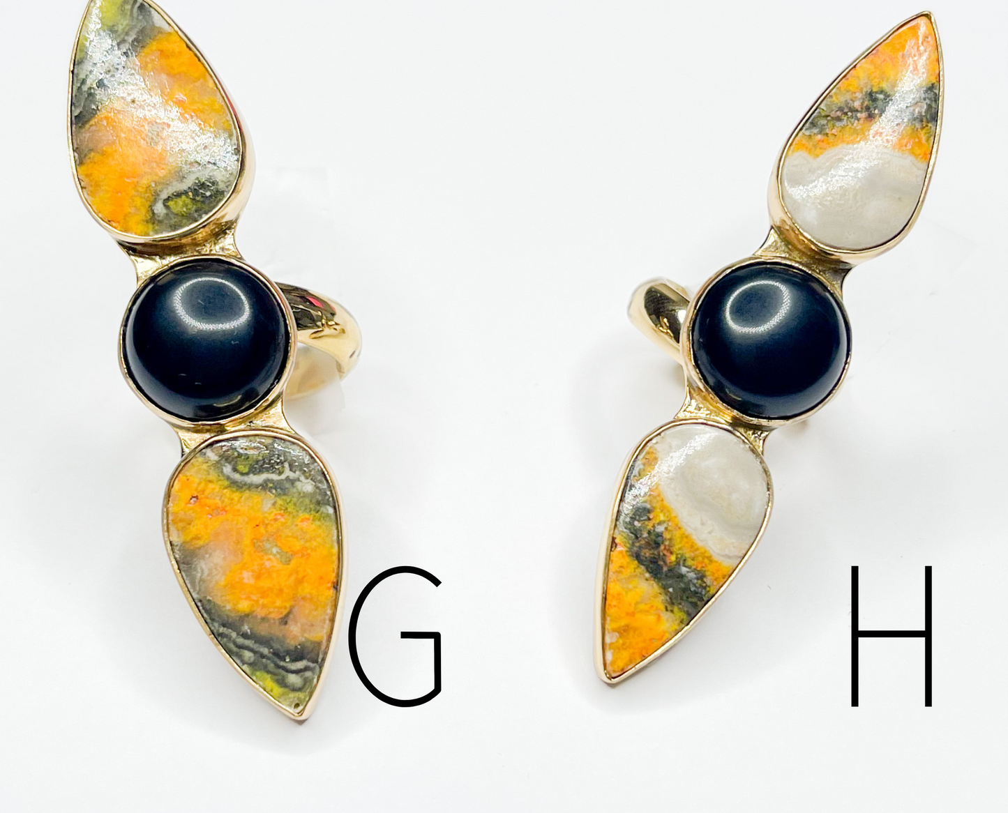 Bumble Bee Jasper Crawler With Black Onyx Ring-Alchemia