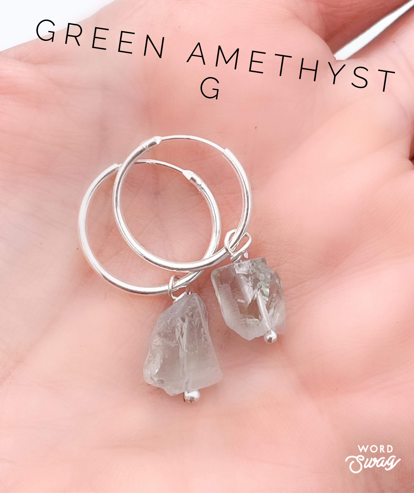 Huggies W Natural Stones-Solid Sterling Silver