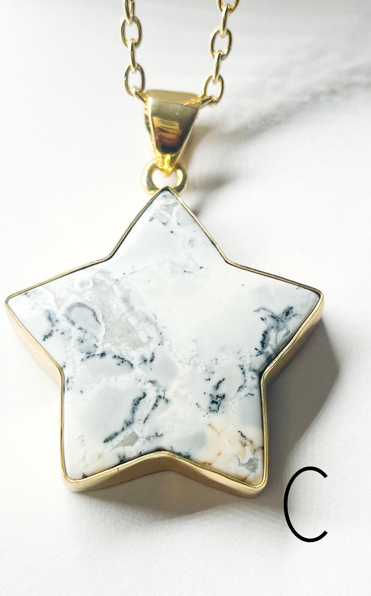 White Malagano Jasper White Starz Pendant-Alchemia