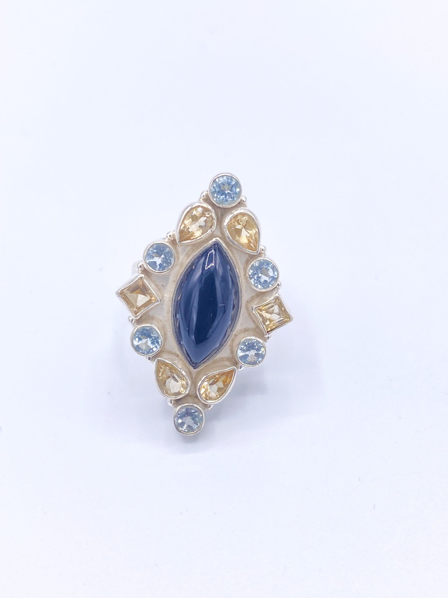 Diamond Shape Multi Stone Rings - Solid Sterling Silver