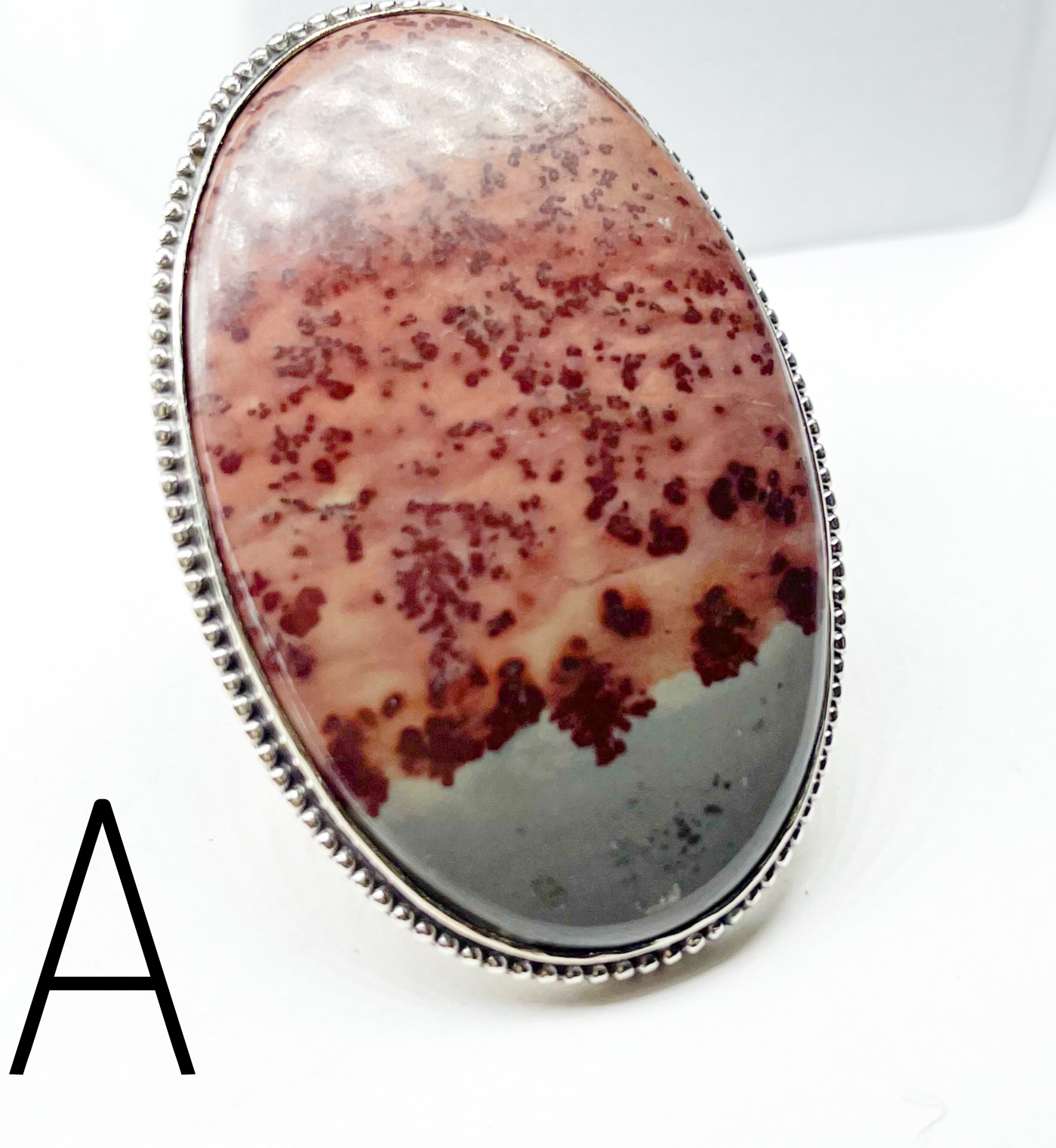 Sterling Silver Jasper Statement Adjustable Cuff Ring