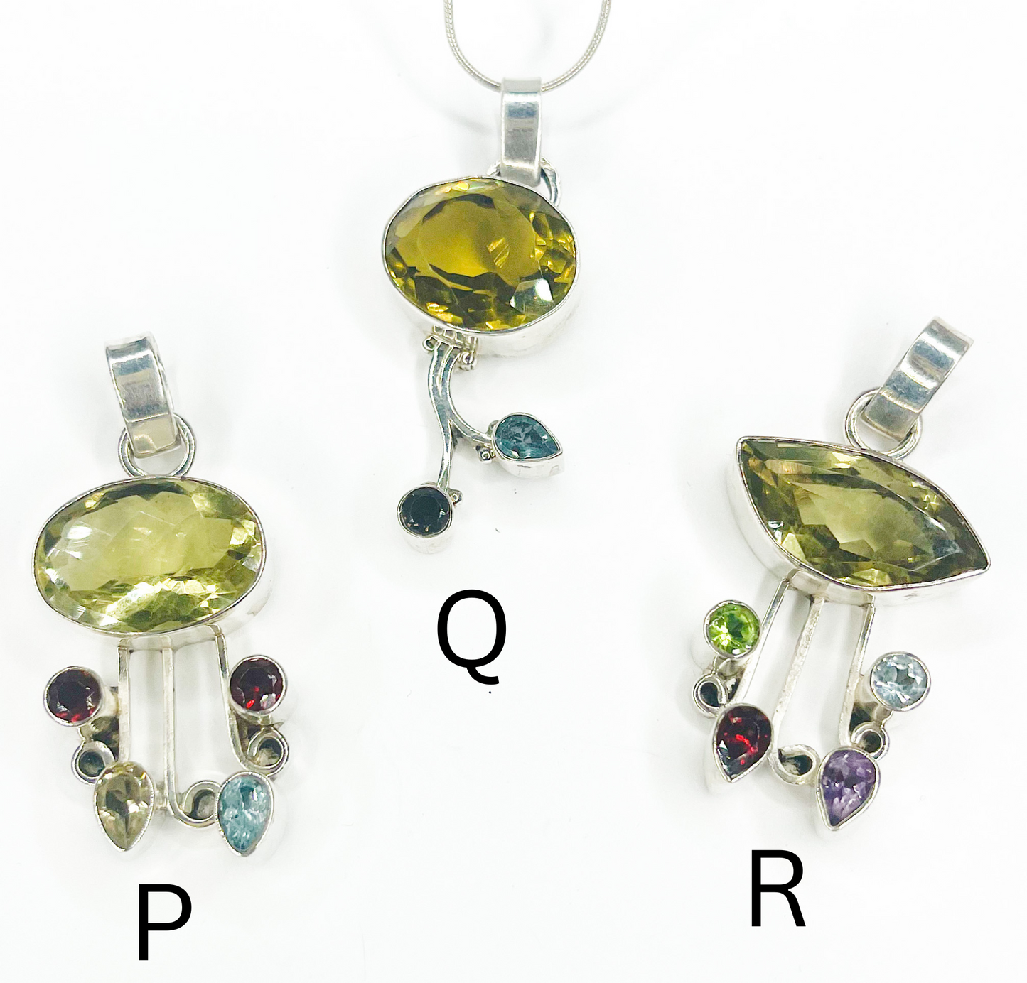 Citrine Pendant Mix-Solid Sterling Silver