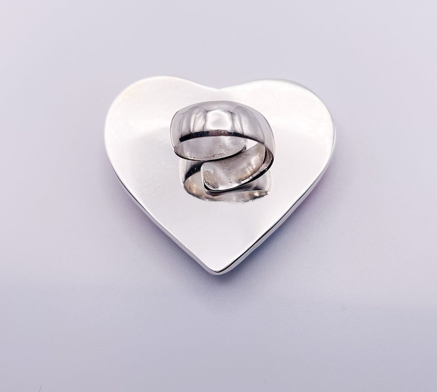 Rainbow Druzy Heart Ring- Solid Sterling Silver