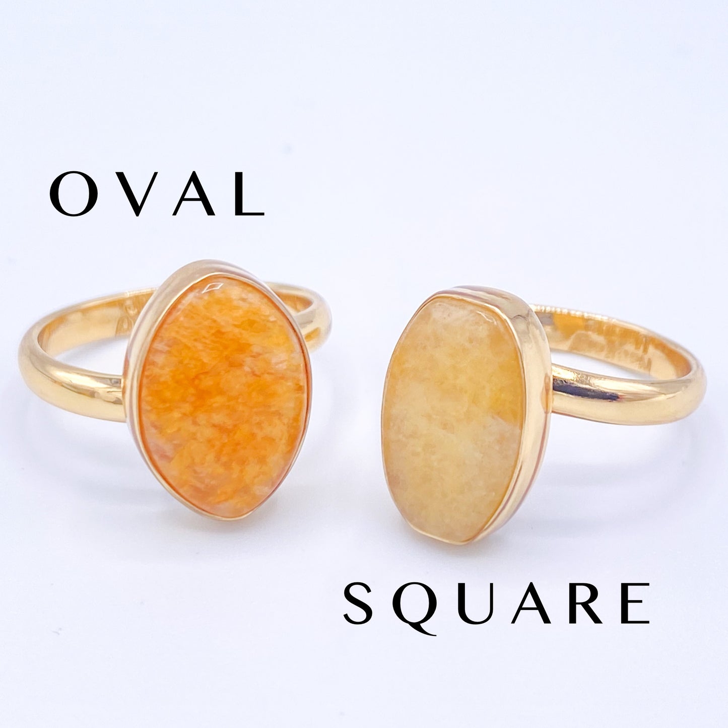 Dainty Peach Quartz Adjustable Ring - Alchemia
