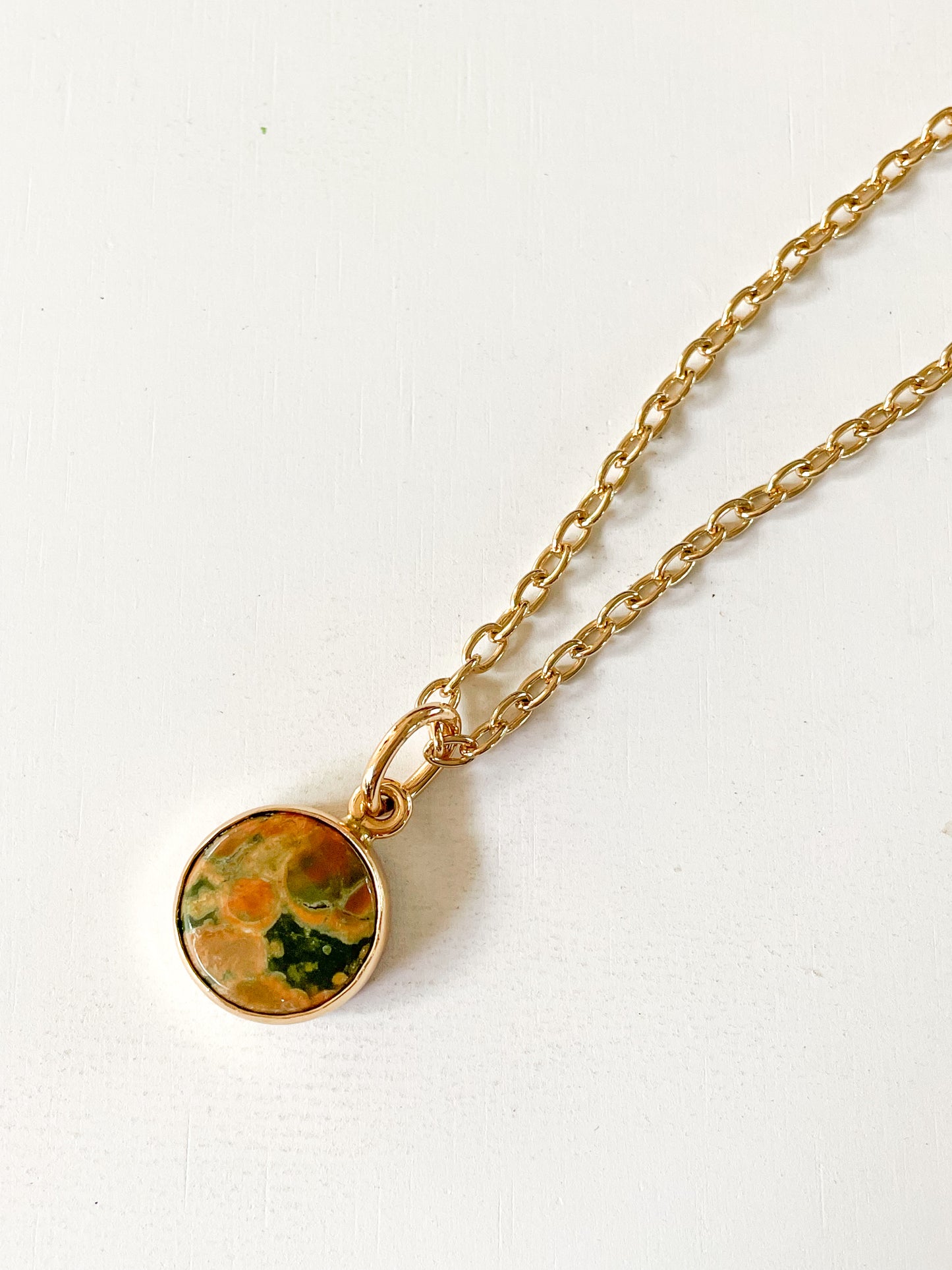 Dainty Polka Dot Jasper Pendant-Alchemia