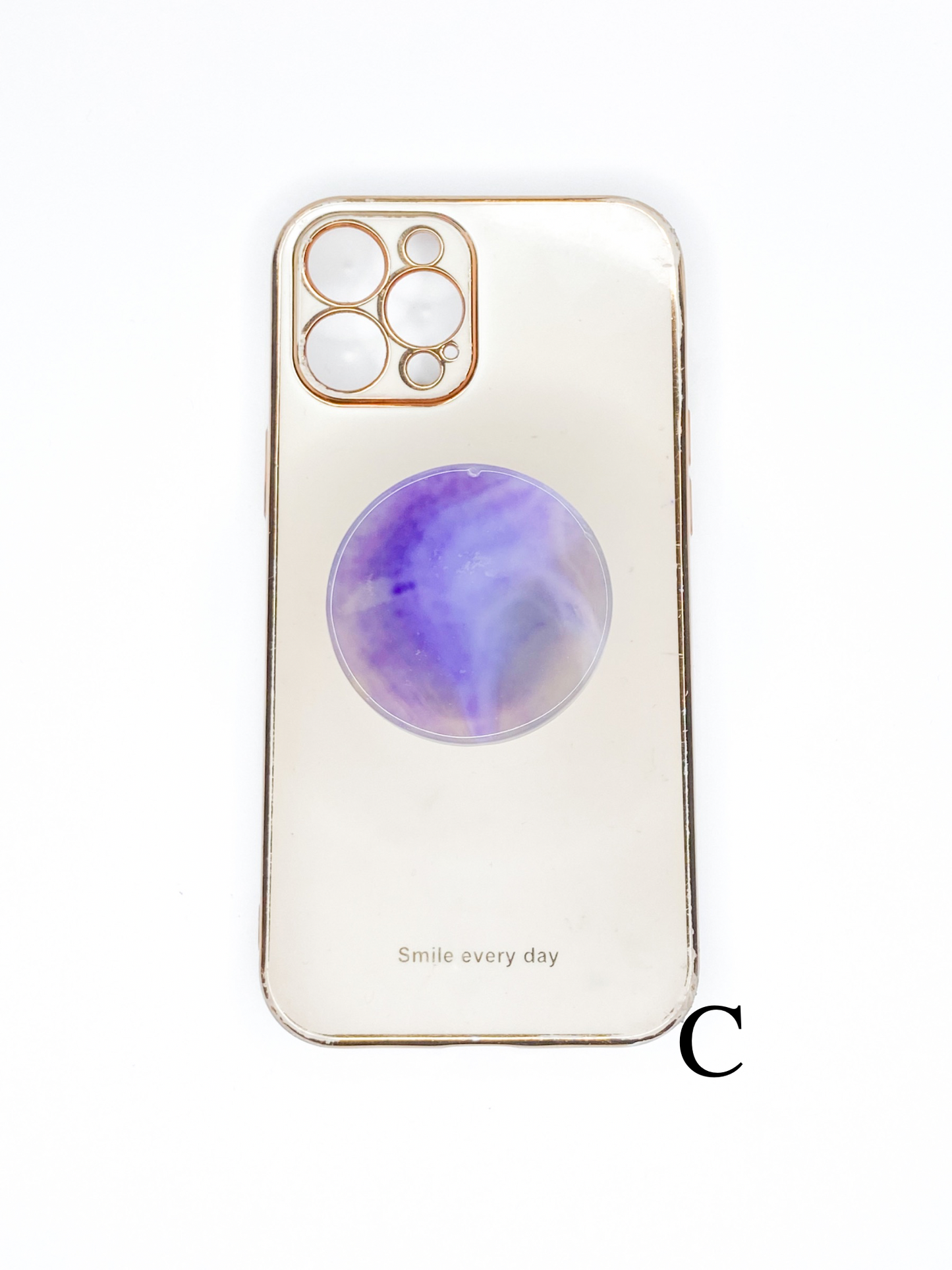Purple Round Phone Stone