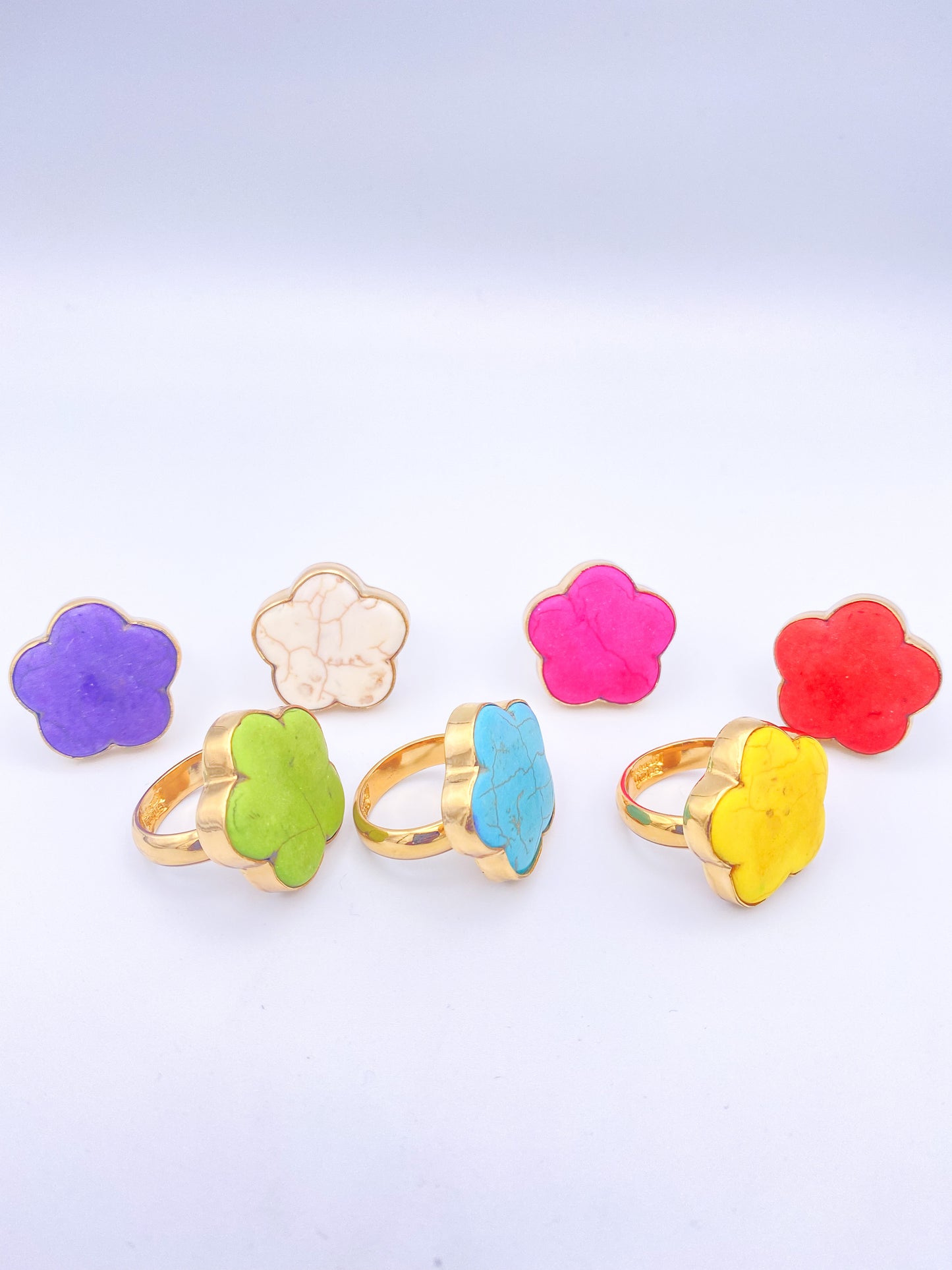 Howlite Flower Ring - Alchemia