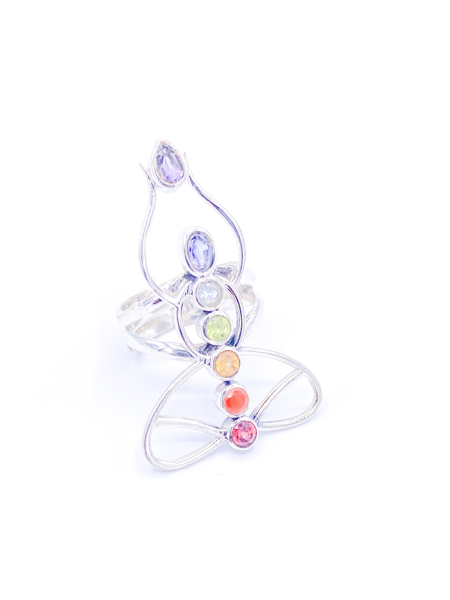 Chakra Buddha Ring - Solid Sterling Silver