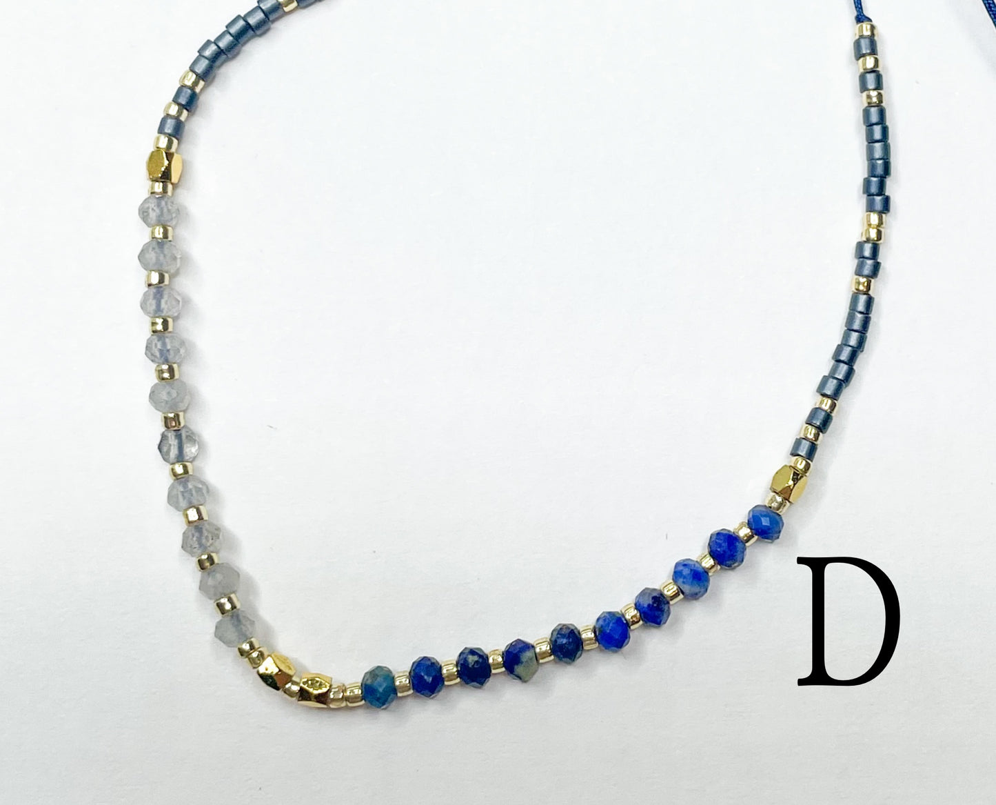 Natural Stone Japanese Seed Beads Miyuki - Bolo Bracelet