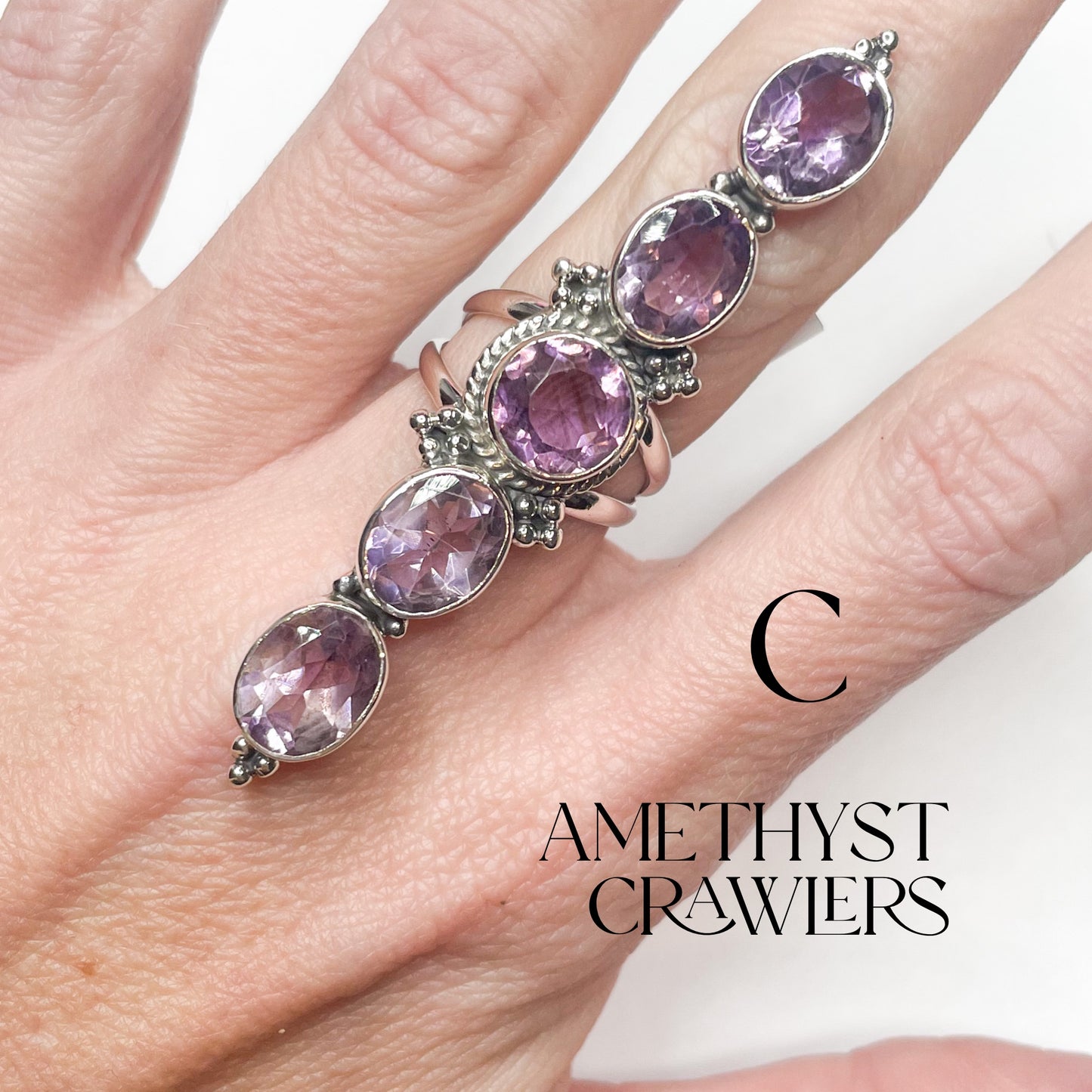 Amethyst Mix Crawlers- Solid Sterling Silver