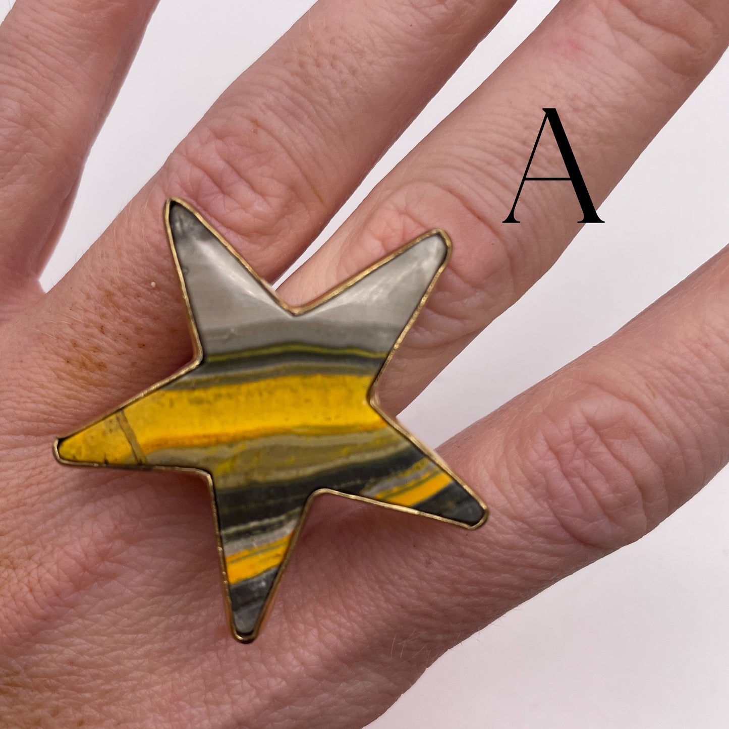 BUMBLE BEE JASPER STARR RING -=ALCHEMIA