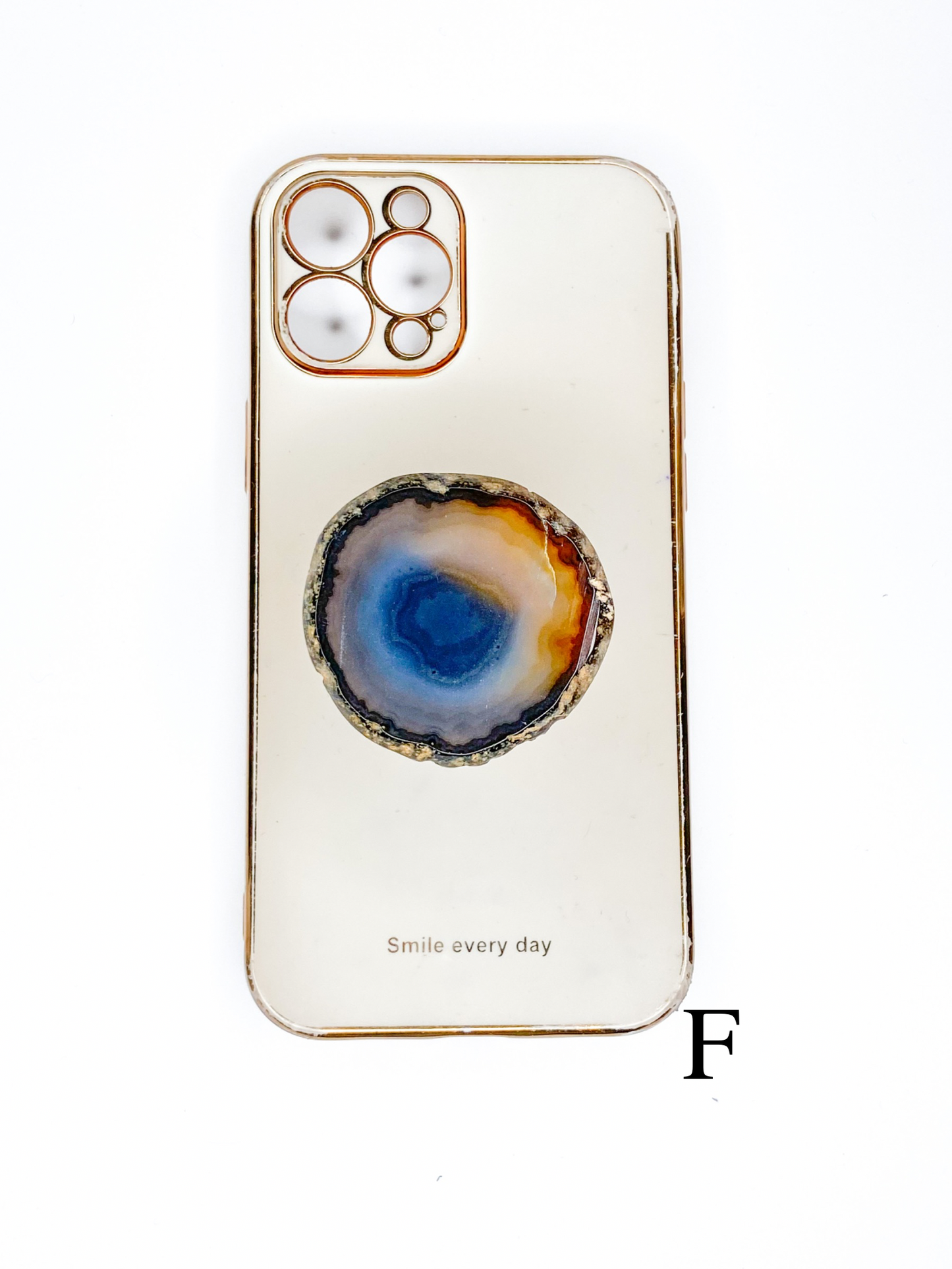 Black Natural Raw Agate Phone Stone