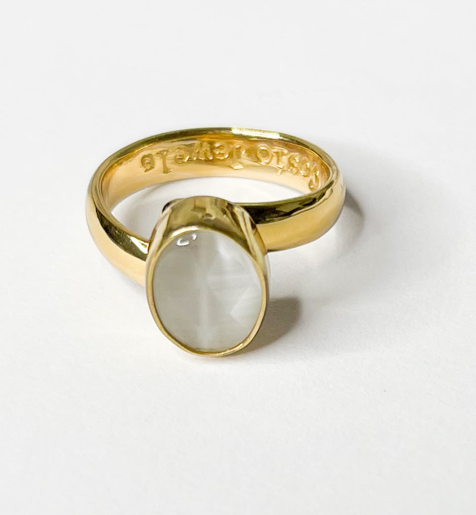 Faceted Fiber Optic Dainty Ring-Alchemia