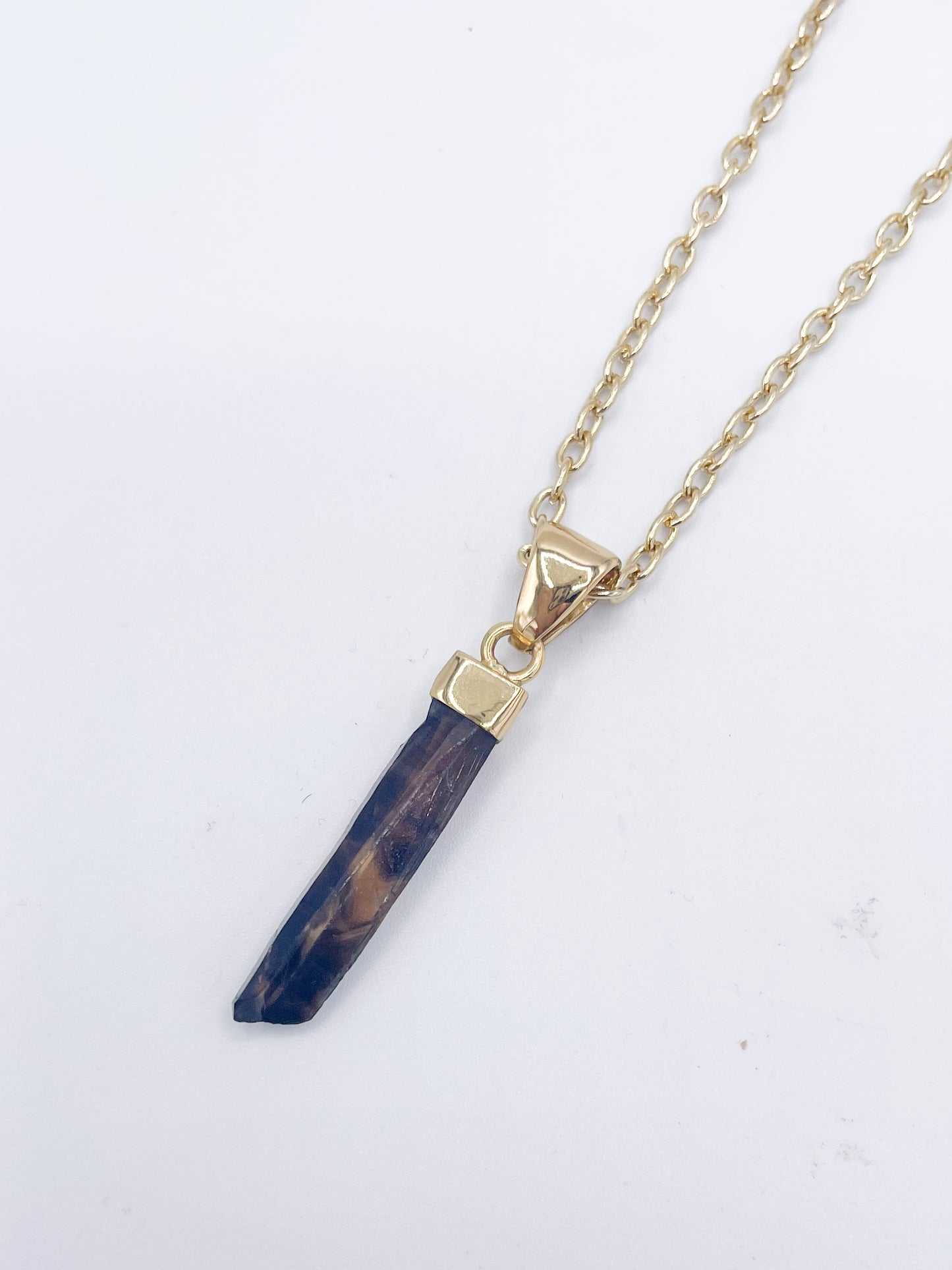 Dainty Smokey Quartz Point Pendant-Alchemia