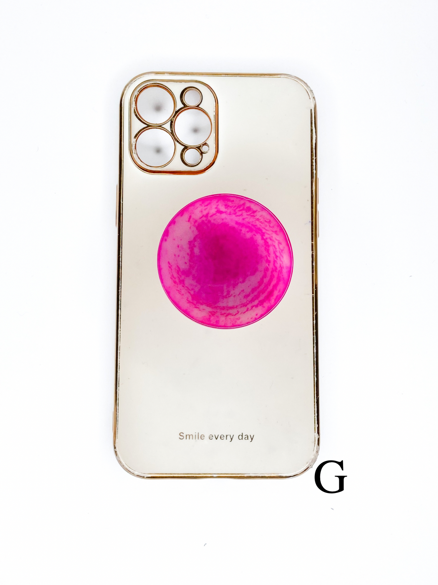 Pink Round Agate Phone Stones