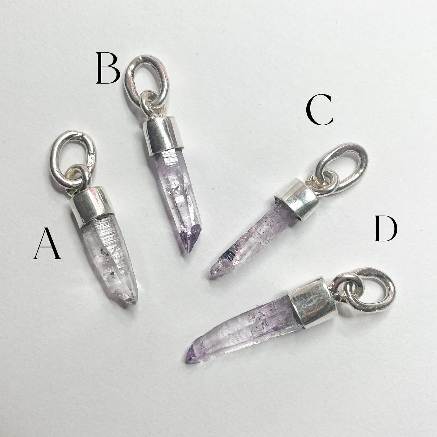 Kunzite Point Pendant-Solid Sterling Silver