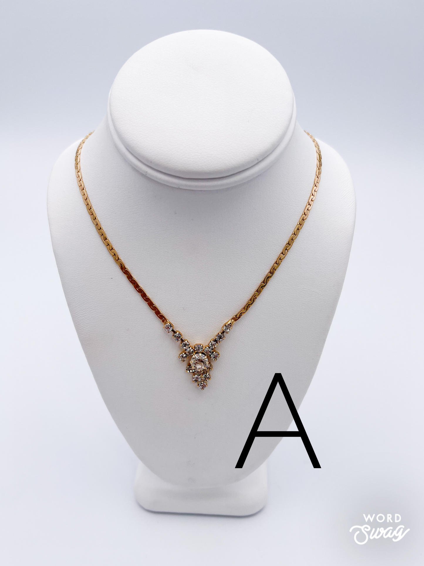 CZ Aztec necklace-18 Gold filled