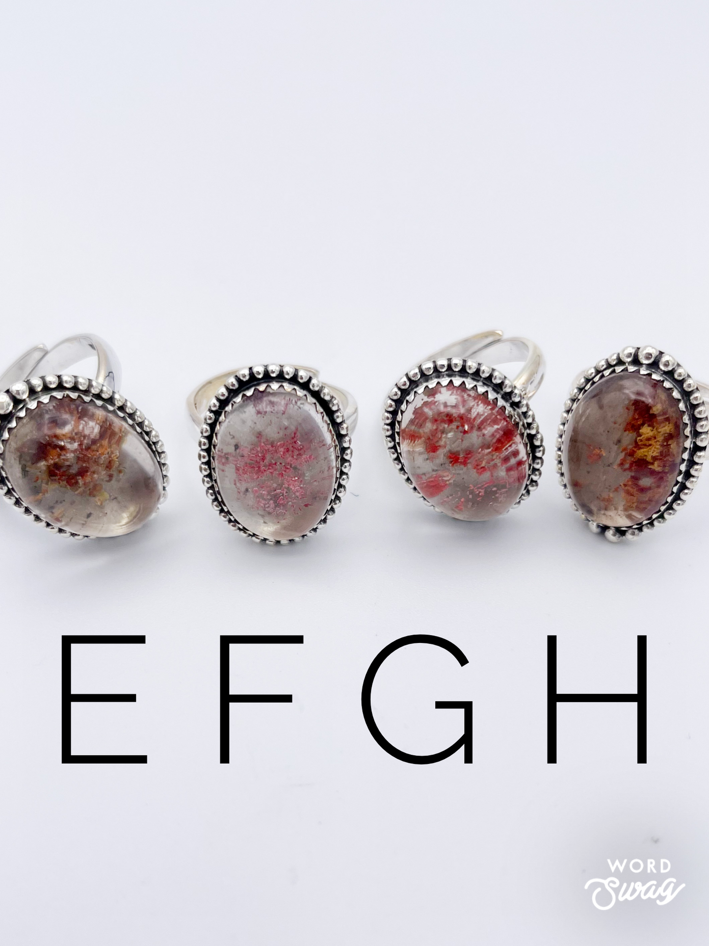 Colorful Garden Quartz Ring -Solid Sterling Silver