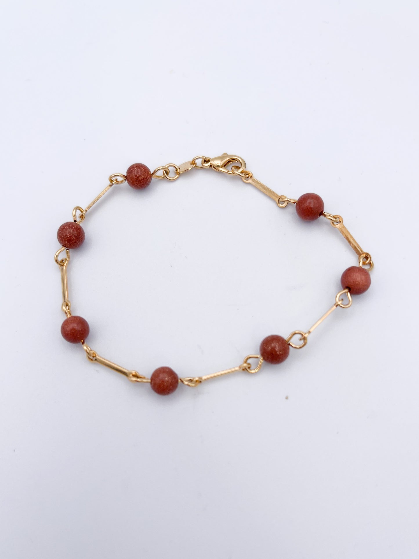 Gold Stone Ball Bracelet-18k Gold Filled