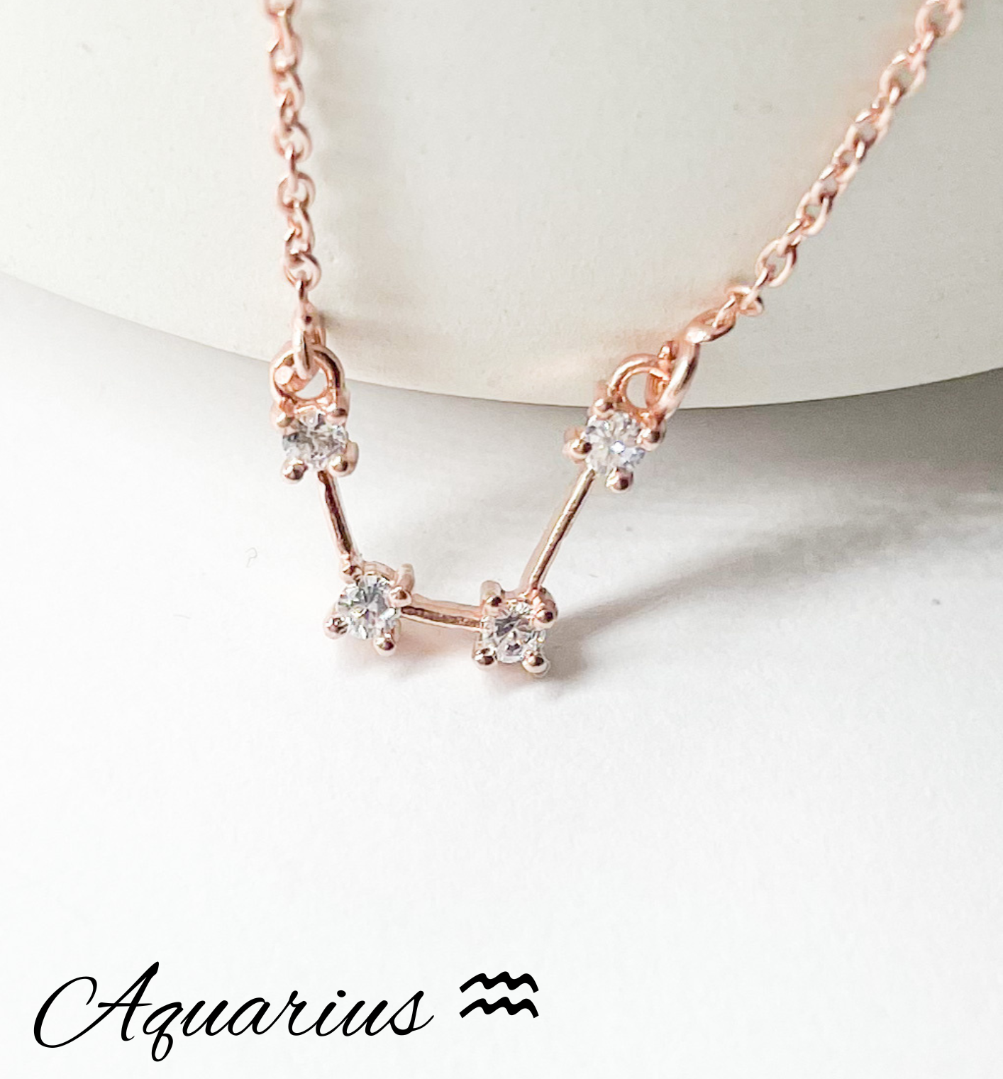 Aquarius Zodiac Necklace-Rose Constellation