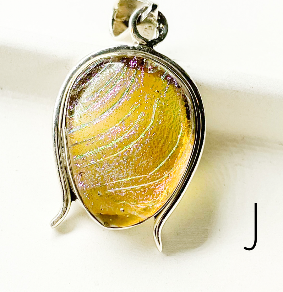Glass Pendant Mix-Solid Sterling Silver