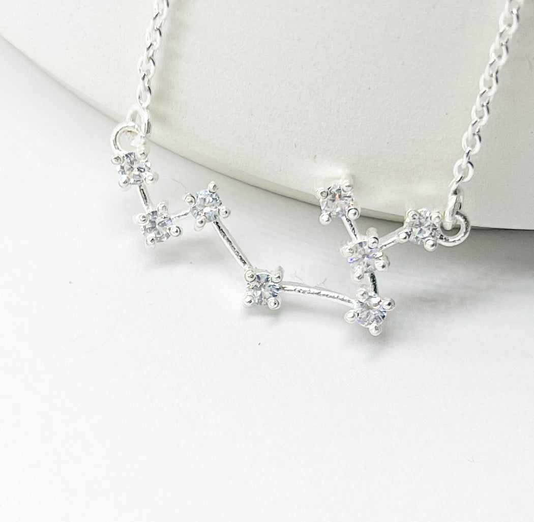 Sagittarius Zodiac Necklace-Silver Constellation