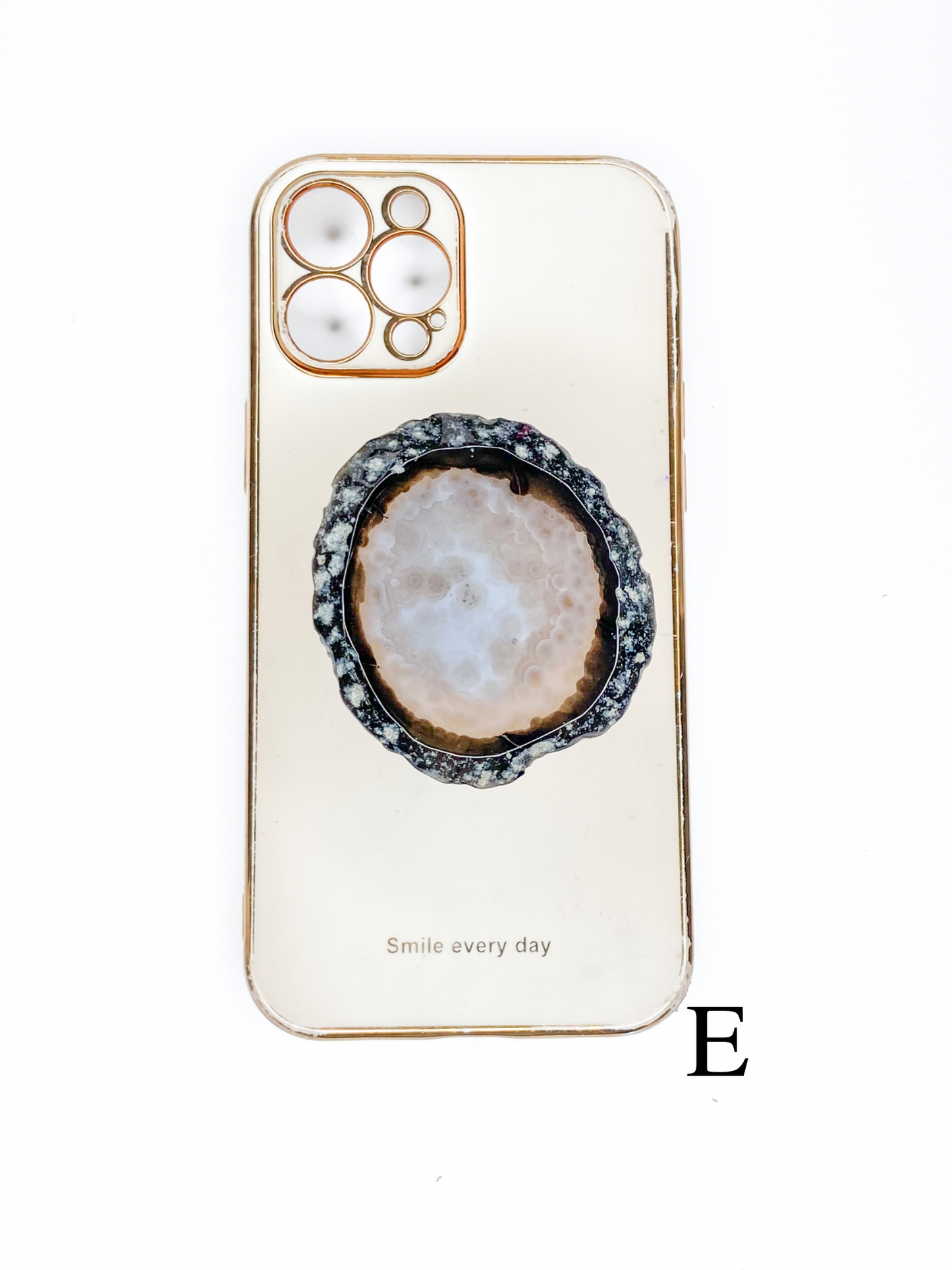 Black Natural Raw Agate Phone Stone