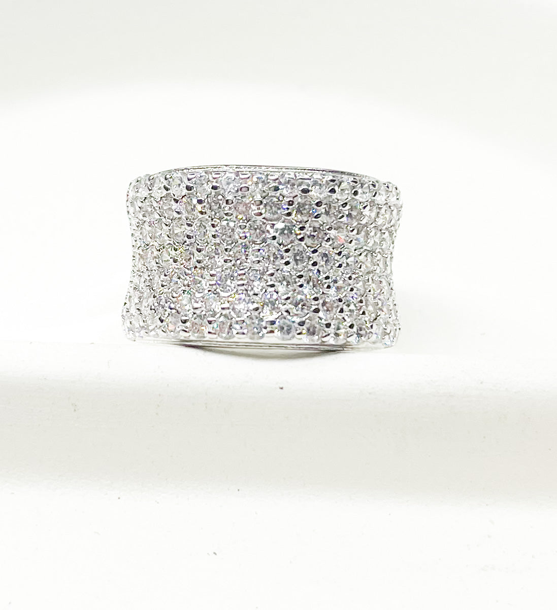 Band CZ Sized Ring-Rhodium
