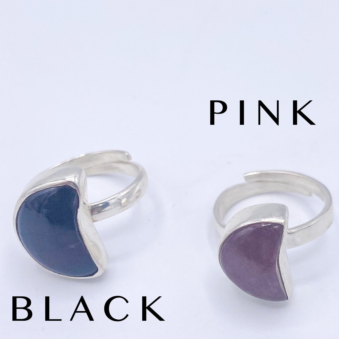 Dainty Moon Adjustable Ring-Solid Sterling silver