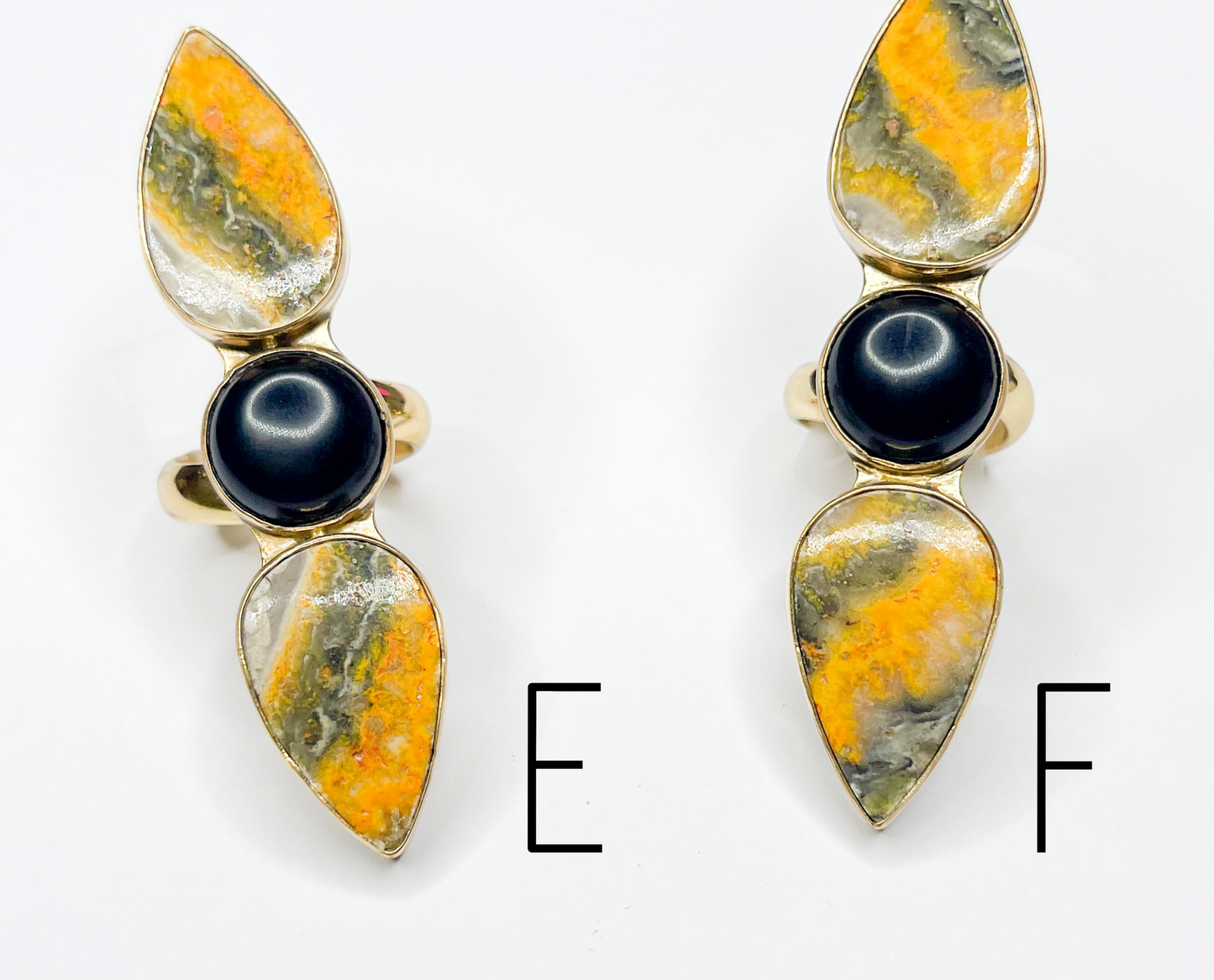 Bumble Bee Jasper Crawler With Black Onyx Ring-Alchemia